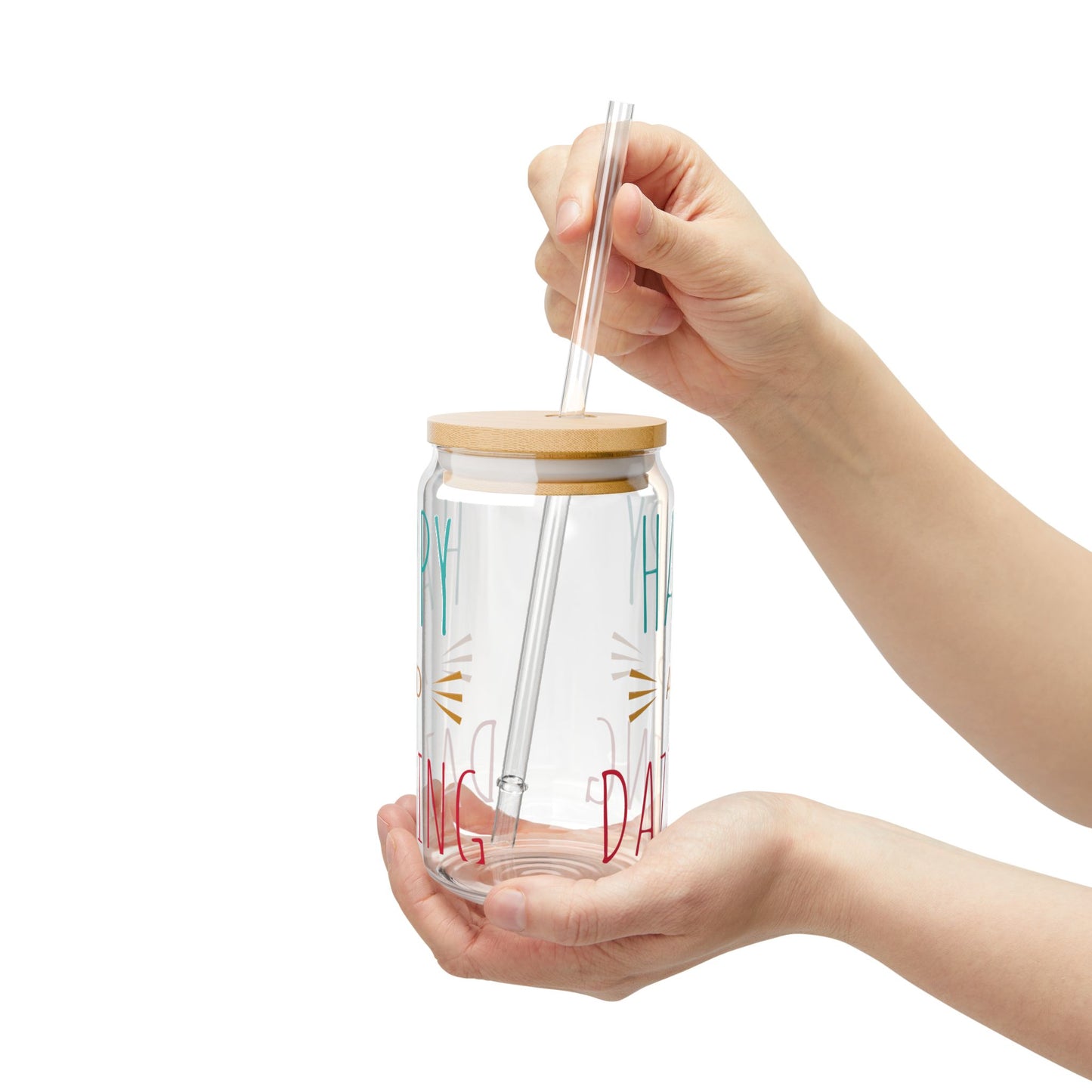 Cheerful 16oz Sipper Glass - Perfect for Celebrating Special Moments