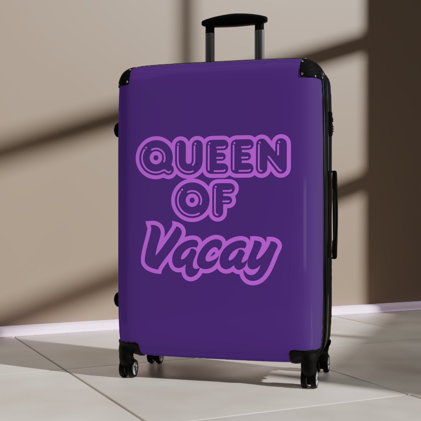Purple Queen of Vacay Carry-On Suitcase