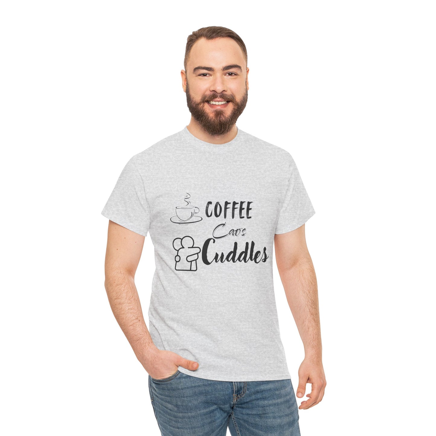 Coffee Cuddles Unisex Heavy Cotton Tee- Men