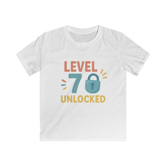 Kids Gaming Tee, Fun Level 70 Unlocked Shirt for Kids, Perfect for Birthdays, Gaming Parties, or Celebrations
