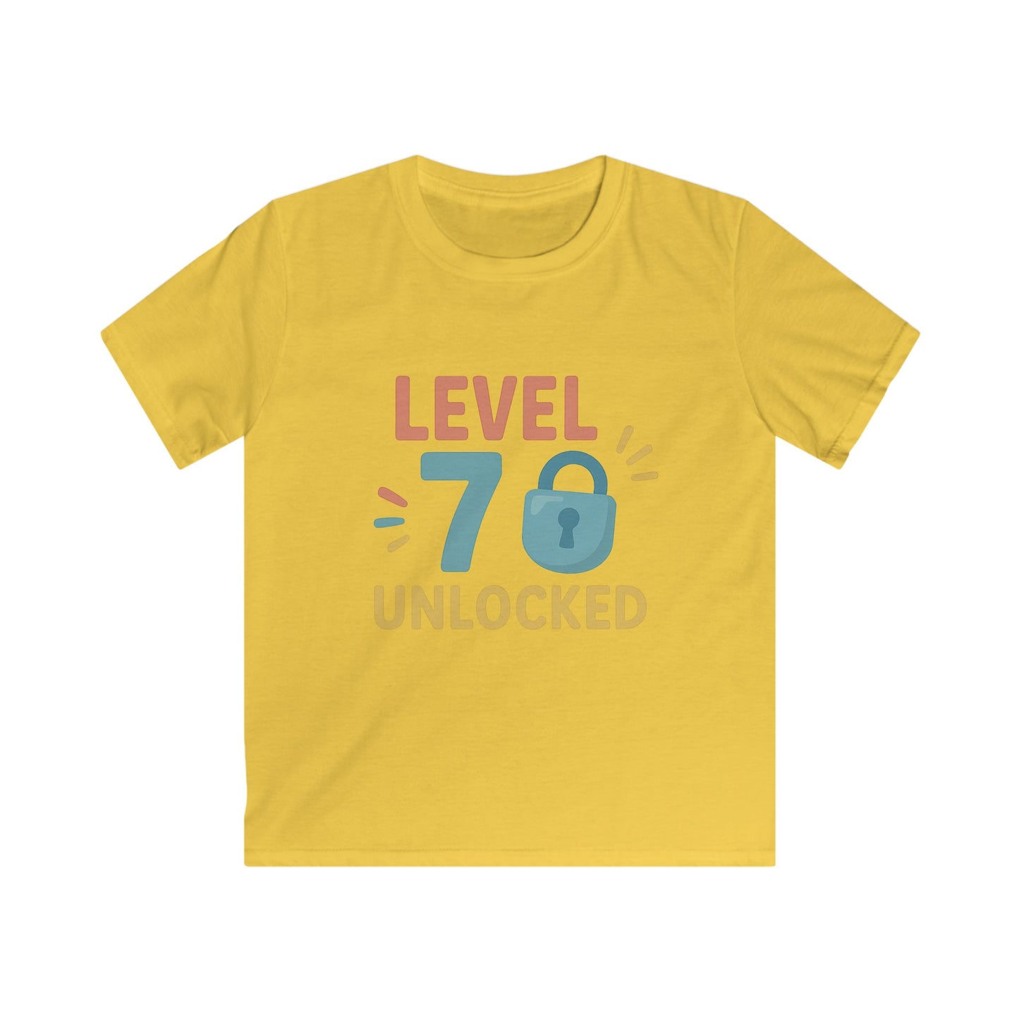 Kids Gaming Tee, Fun Level 70 Unlocked Shirt for Kids, Perfect for Birthdays, Gaming Parties, or Celebrations