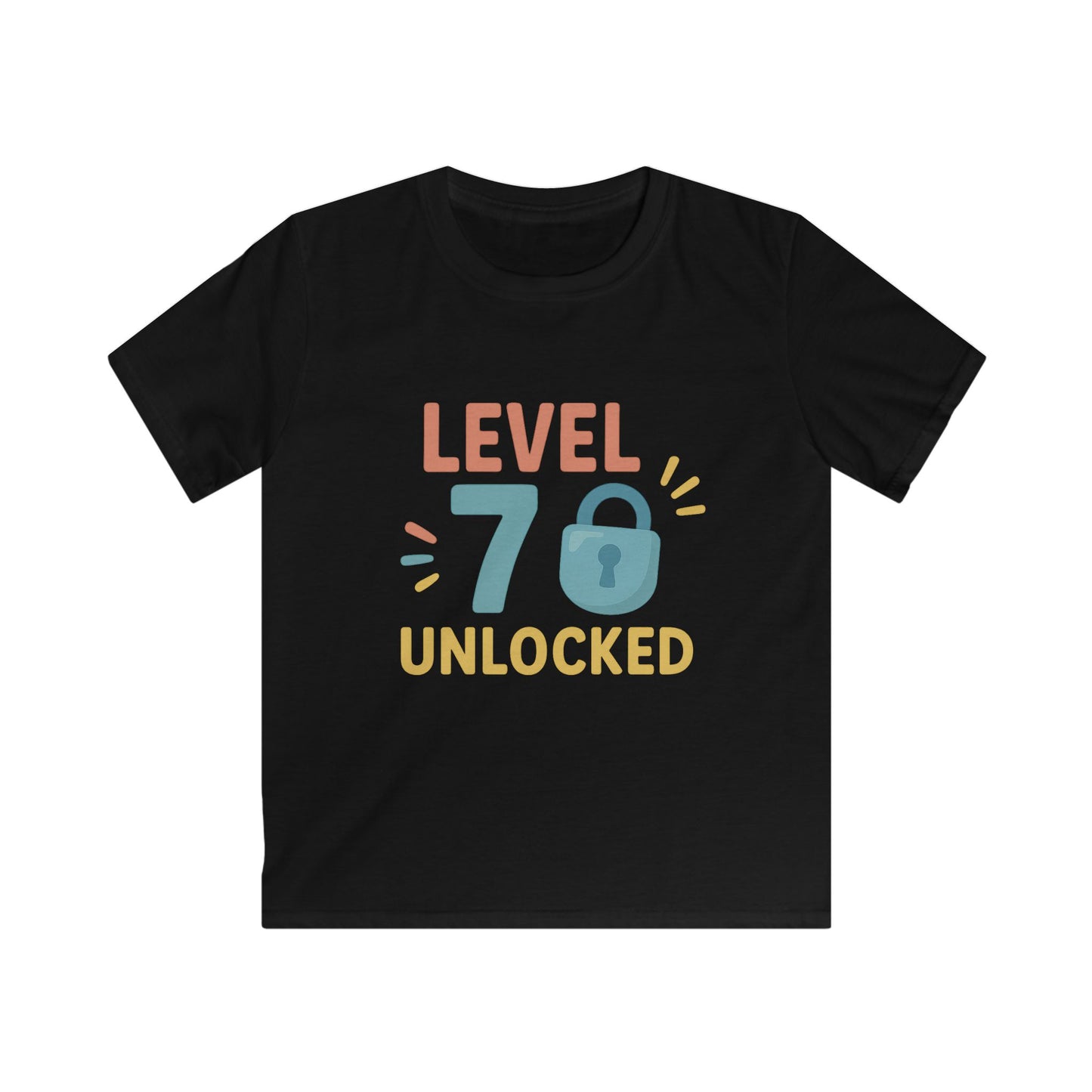 Kids Gaming Tee, Fun Level 70 Unlocked Shirt for Kids, Perfect for Birthdays, Gaming Parties, or Celebrations