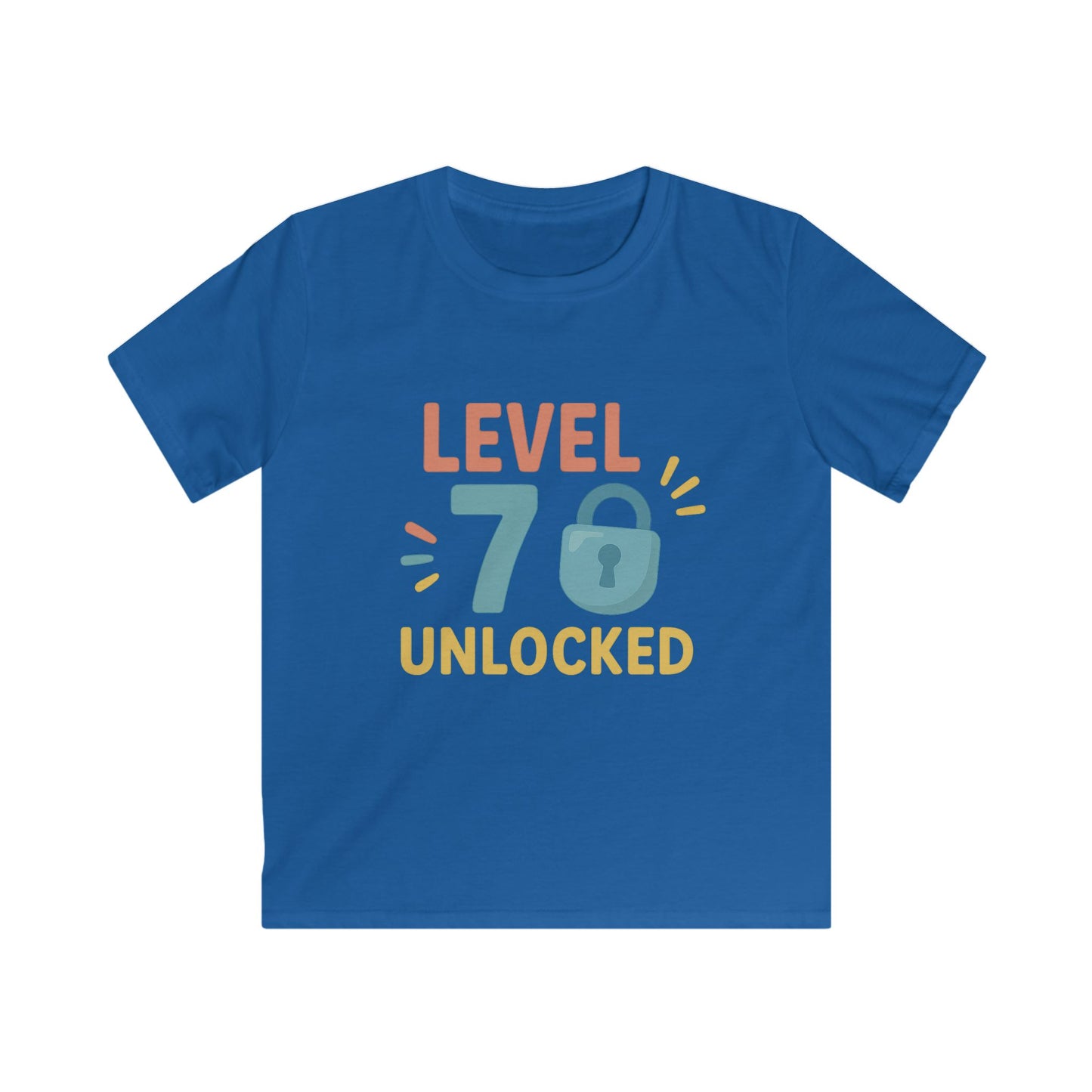 Kids Gaming Tee, Fun Level 70 Unlocked Shirt for Kids, Perfect for Birthdays, Gaming Parties, or Celebrations