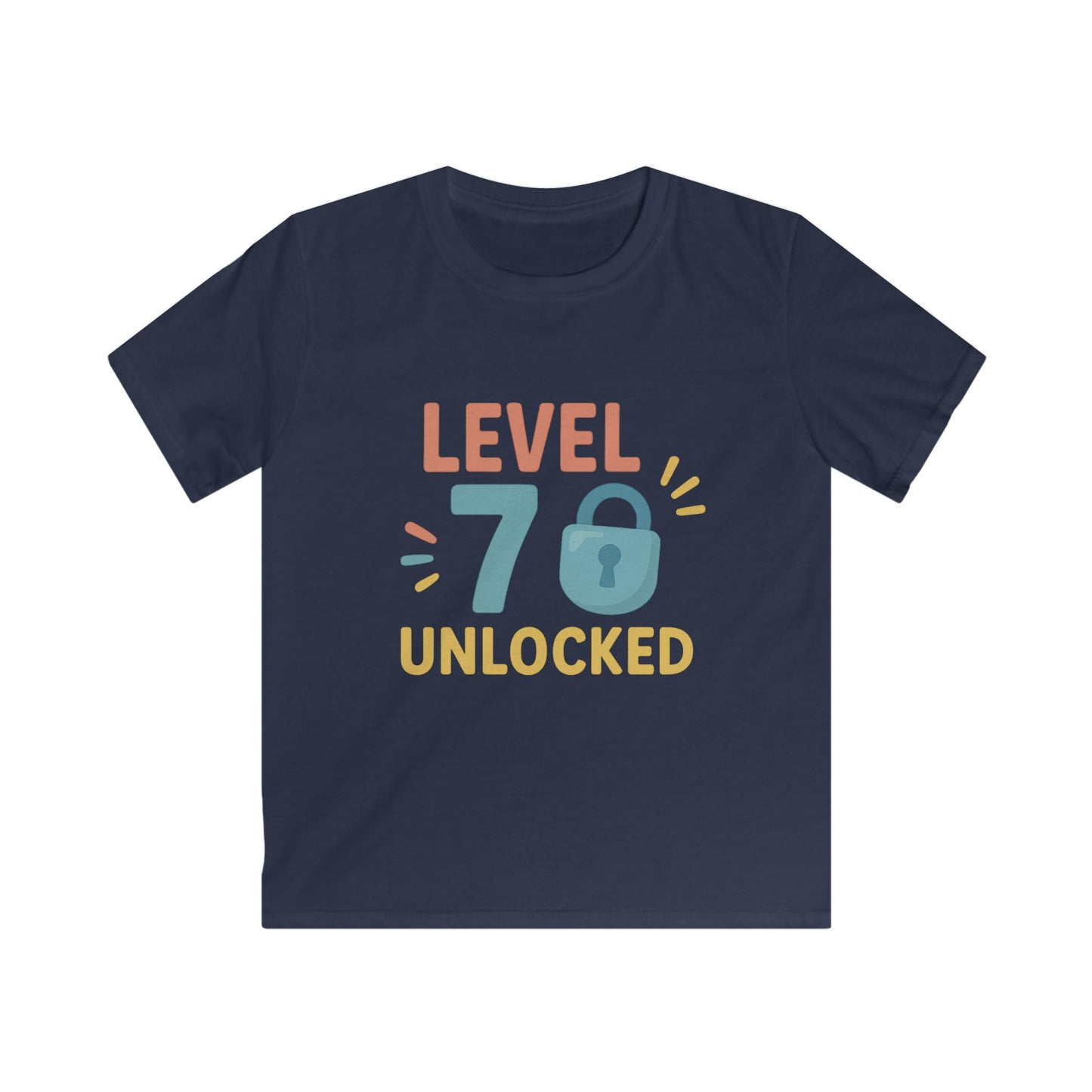 Kids Gaming Tee, Fun Level 70 Unlocked Shirt for Kids, Perfect for Birthdays, Gaming Parties, or Celebrations