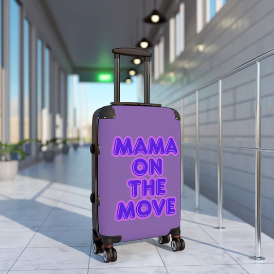 Purple Stylish Travel Suitcase - 'Mama On The Move'  Luggage for Moms on the Go