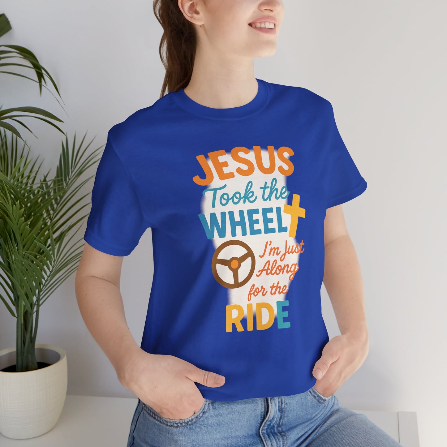 Jesus Took the Wheel Tee, Christian Shirt for Faith, Spiritual Gifts, Inspirational Top, Casual Wear, Religious Apparel