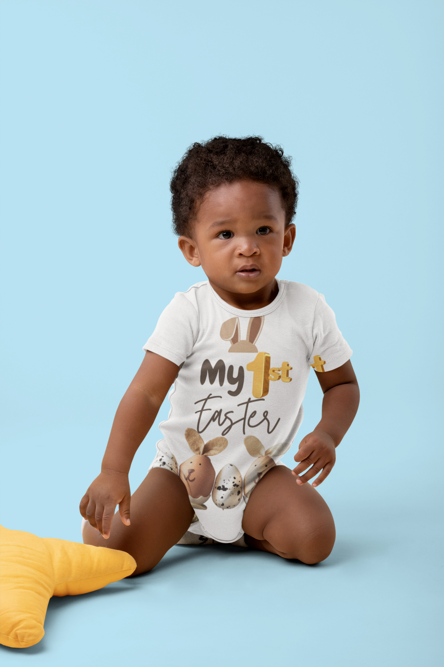 My 1st Easter Baby Bib - Cute Contrast Trim Jersey Bib for Newborns