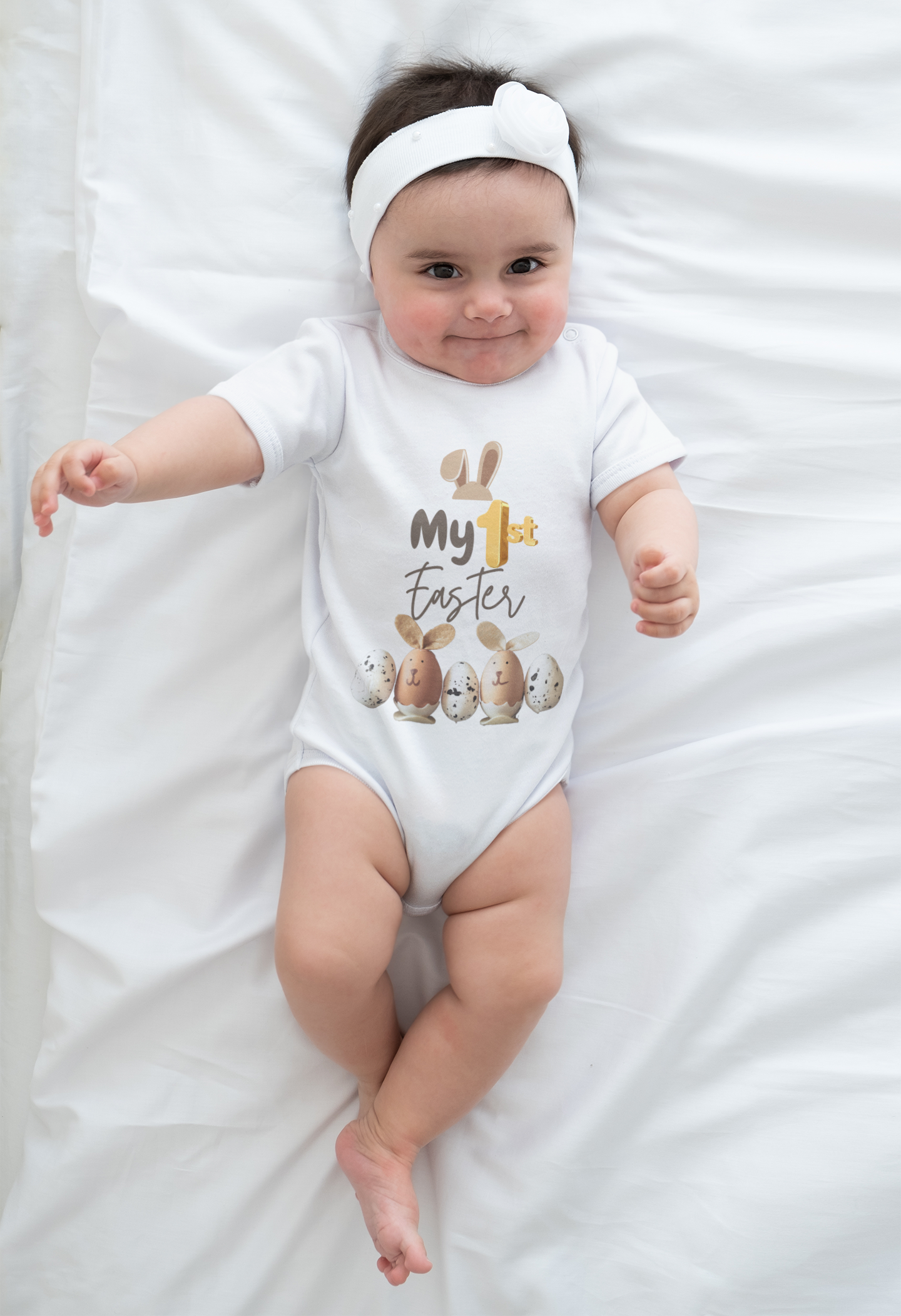 My 1st Easter Baby Bib - Cute Contrast Trim Jersey Bib for Newborns