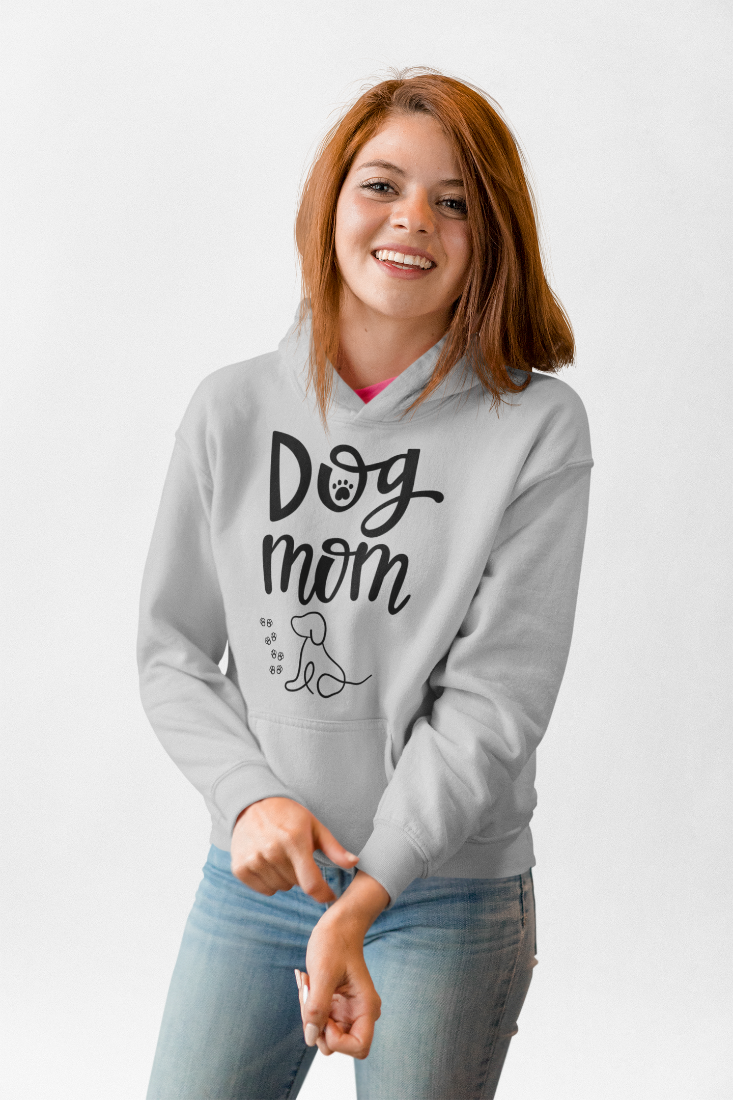 Dog Mom Hooded Sweatshirt, Cute Dog Lover Gift, Pet Owner Apparel, Cozy Sweatshirt for Dog Lovers, Animal Lover Hoodie