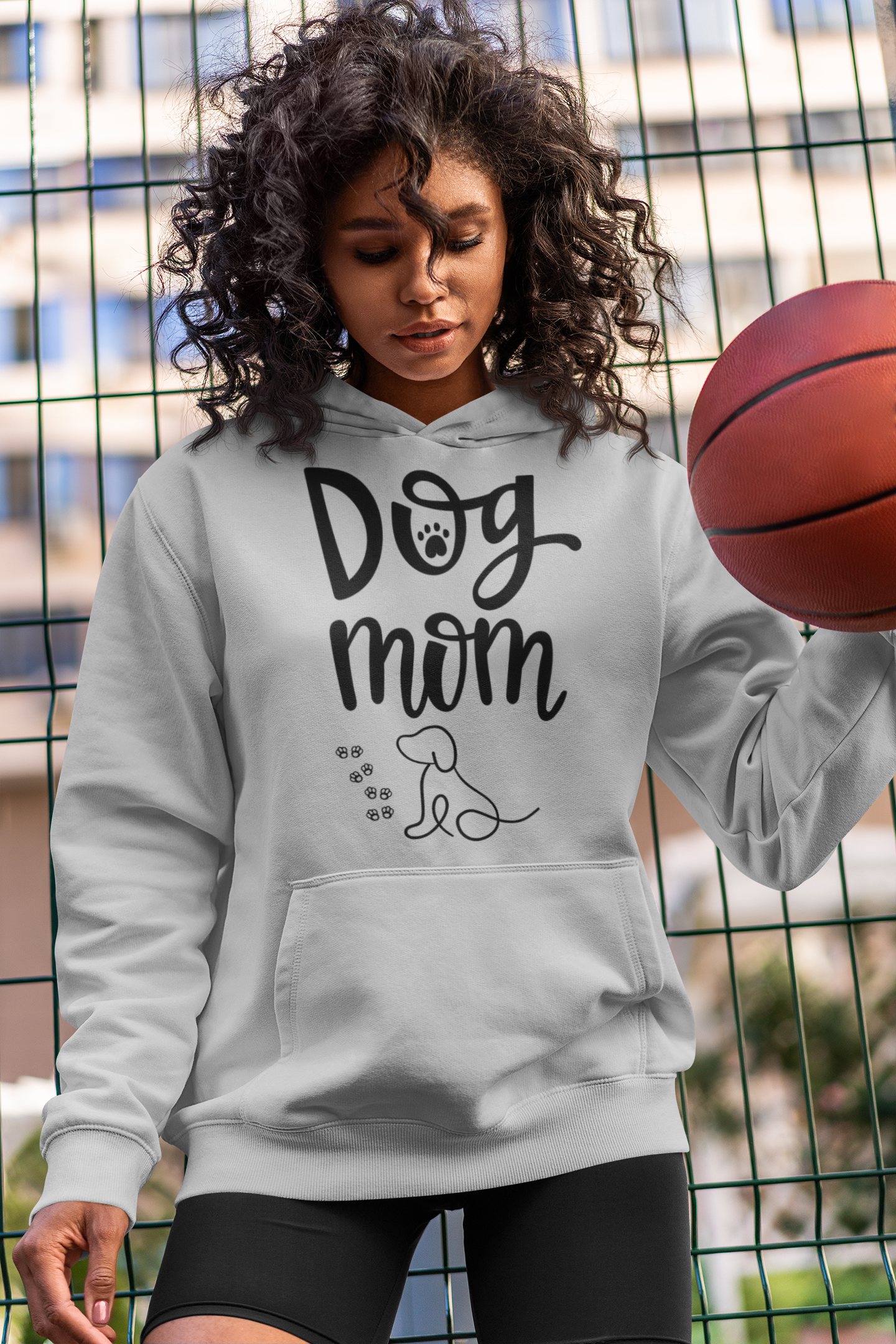 Dog Mom Hooded Sweatshirt, Cute Dog Lover Gift, Pet Owner Apparel, Cozy Sweatshirt for Dog Lovers, Animal Lover Hoodie