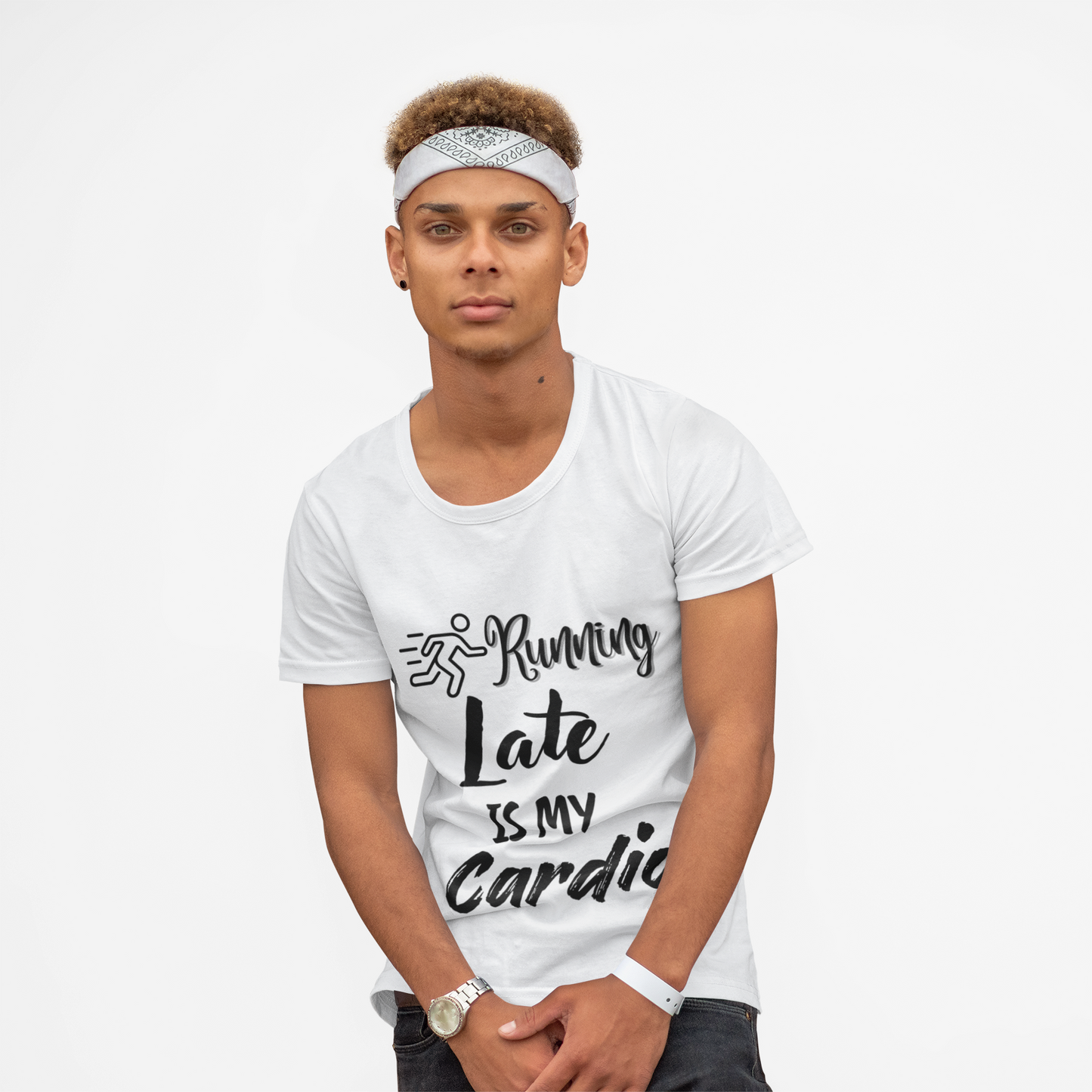 Running Late Is My Cardio Unisex Heavy Cotton Tee -Men