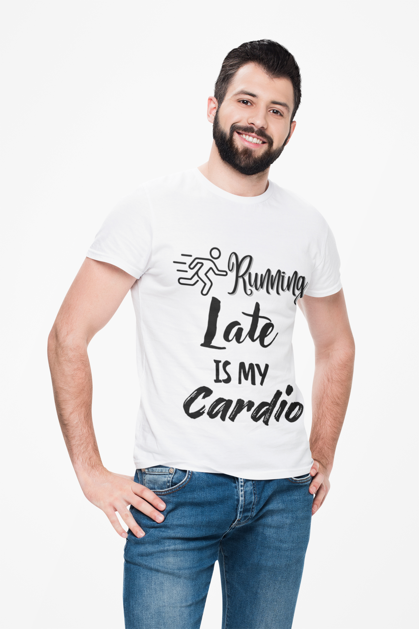 Running Late Is My Cardio Unisex Heavy Cotton Tee -Men