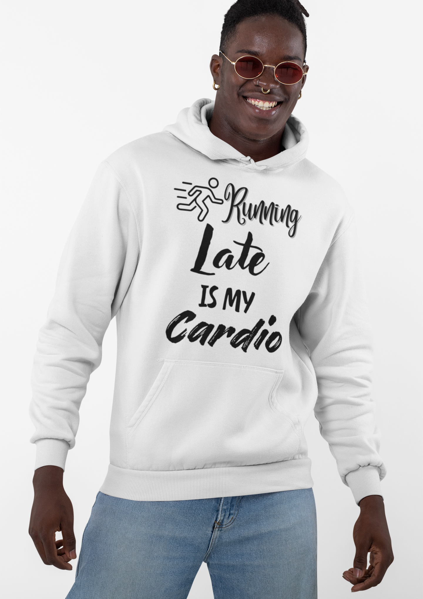 Running Late is My Cardio Hoodie - Unisex Heavy Blend Sweatshirt for Fitness Lovers