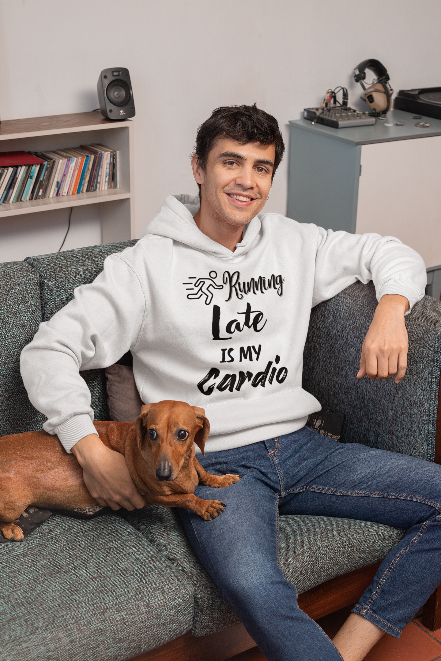 Running Late is My Cardio Hoodie - Unisex Heavy Blend Sweatshirt for Fitness Lovers