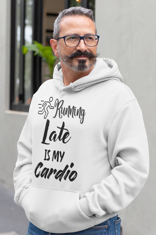 Running Late is My Cardio Hoodie - Unisex Heavy Blend Sweatshirt for Fitness Lovers