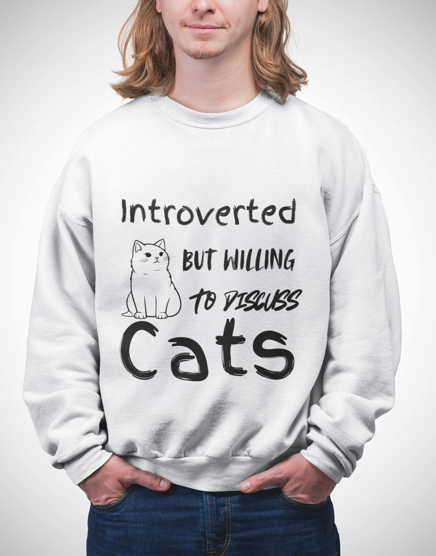 Introverted Cats Crewneck Sweatshirt - Perfect for Cat Lovers and Introverts