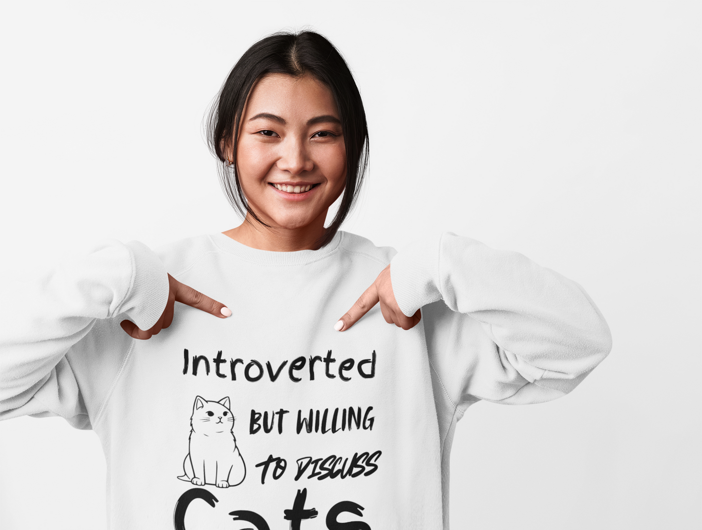 Introverted Cats Crewneck Sweatshirt - Perfect for Cat Lovers and Introverts