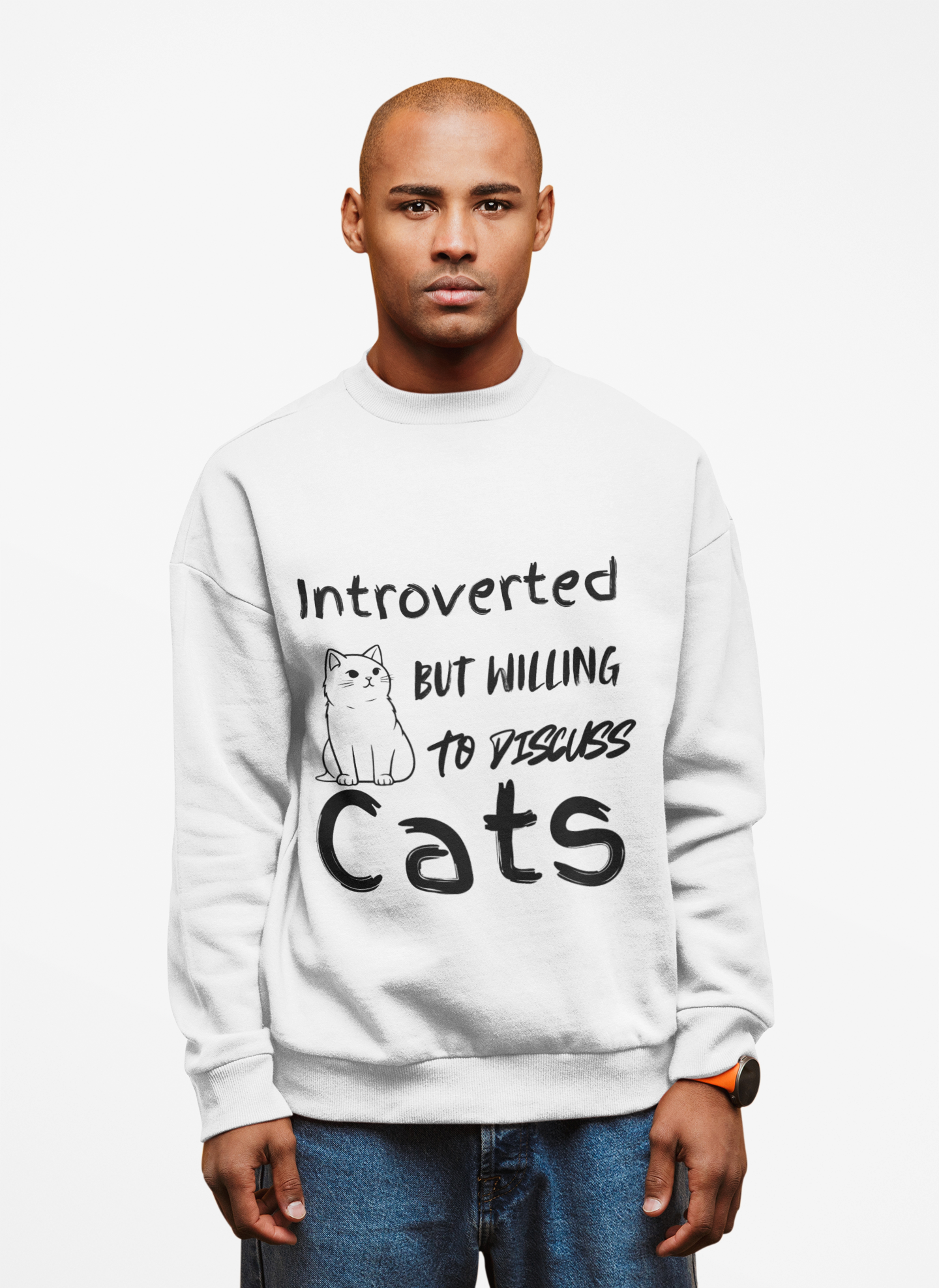 Introverted Cats Crewneck Sweatshirt - Perfect for Cat Lovers and Introverts