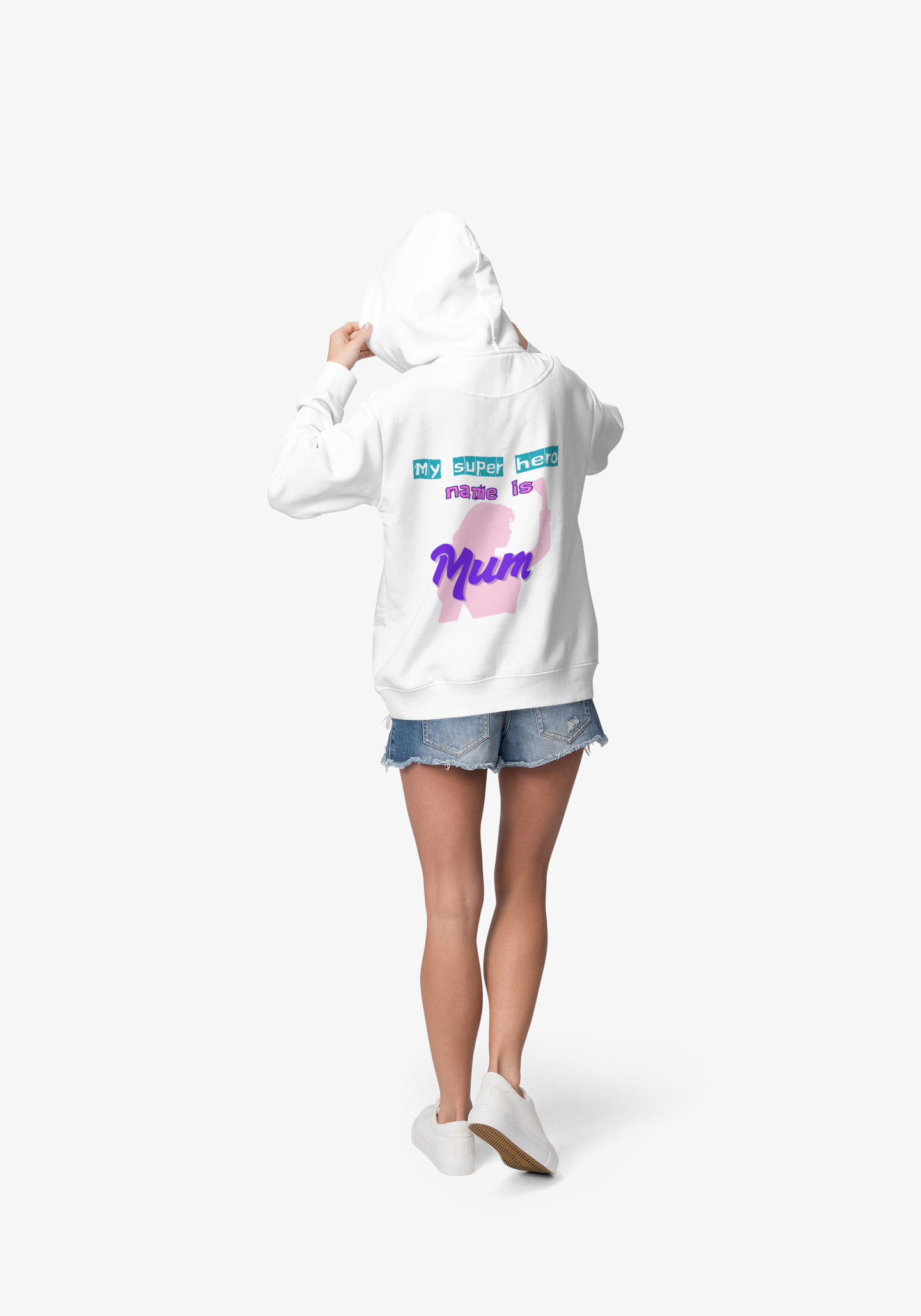My Superhero is Mum Hoodie -Print on Front and Back