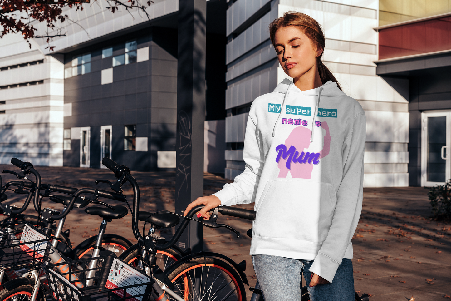 My Superhero is Mum Hoodie -Print on Front and Back