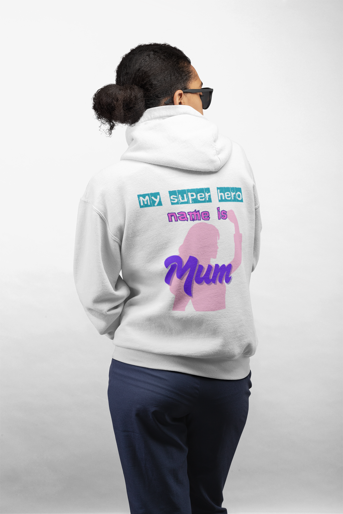 My Superhero is Mum Hoodie -Print on Front and Back