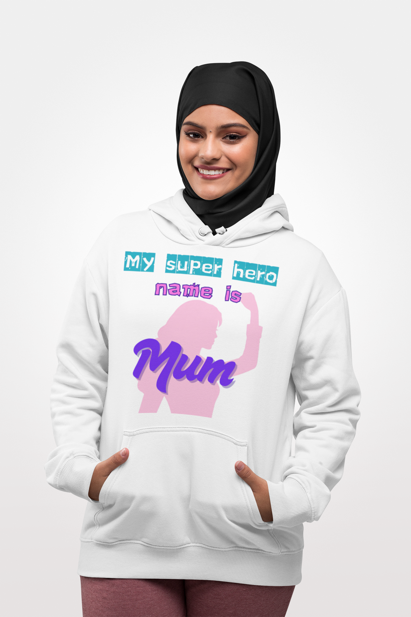 My Superhero is Mum Hoodie -Print on Front and Back