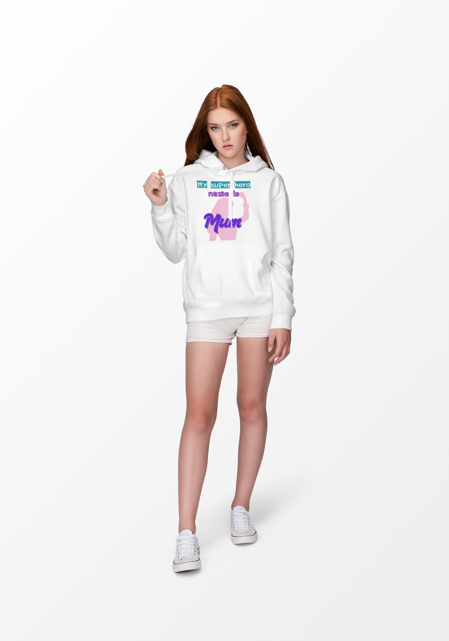 My Superhero is Mum Hoodie -Print on Front and Back