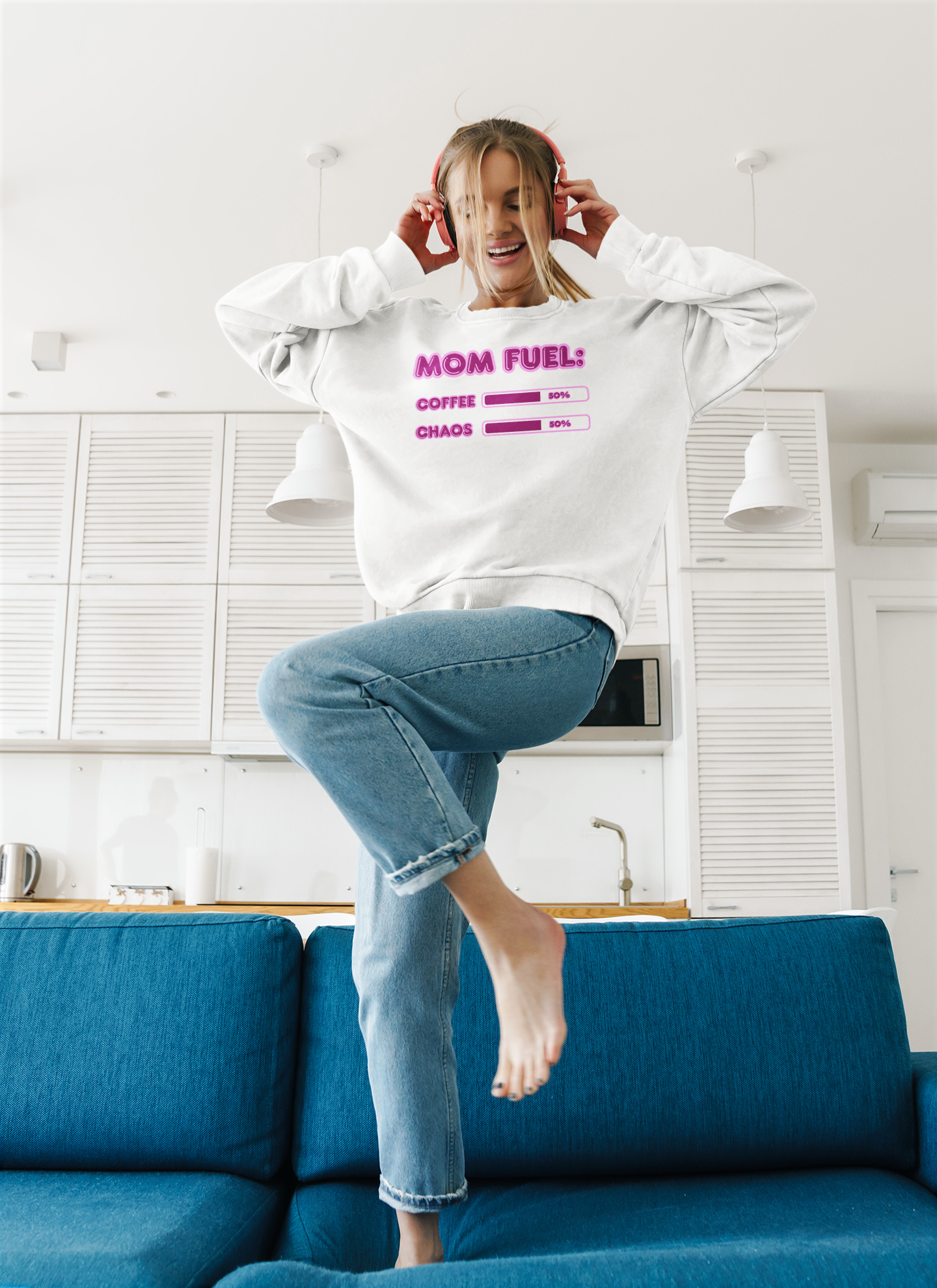 Mom Fuel Crewneck Sweatshirt - Comfortable and Fun Gift for Moms