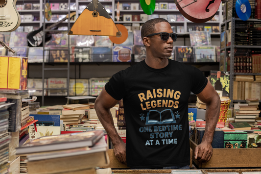 Raising Legends Bedtime Story T-Shirt, Unisex Softstyle Tee for Parents, Gift for Baby Showers, Kids' Birthdays, Cozy Casual Wear