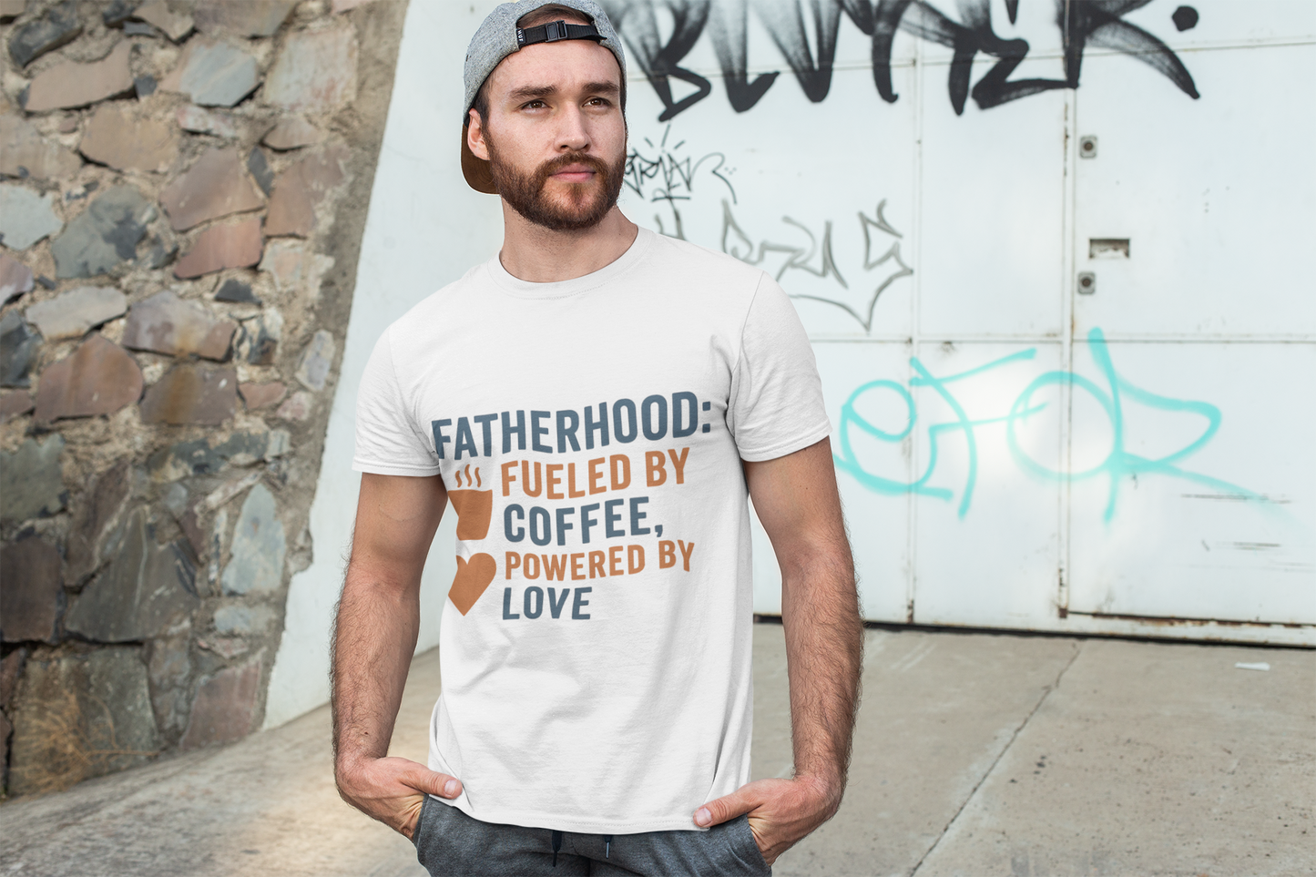 Fatherhood Coffee T-Shirt, Dad Shirt, Gift for Fathers, Unique Father's Day Tee, Casual Love Quote Tee