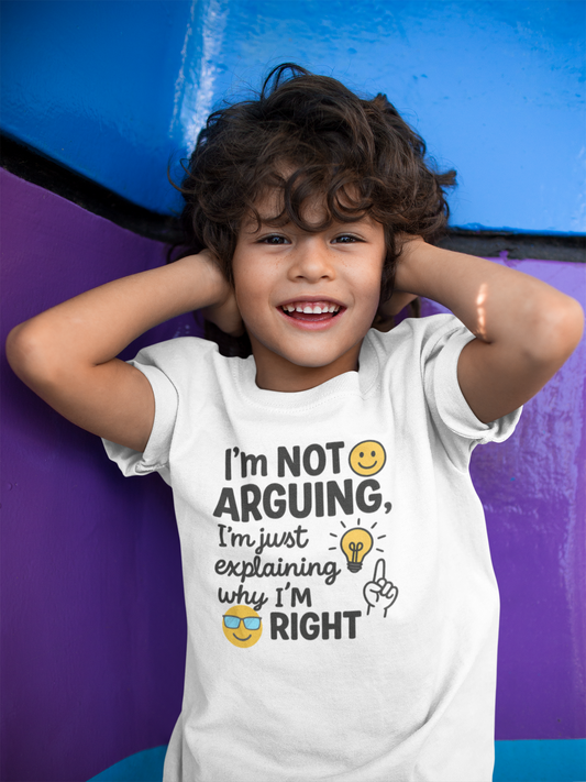 Kids Humor Tee - I'm Not Arguing, Just Explaining | Funny Kids Shirt, Gift for Birthdays, Family Events, Casual Wear