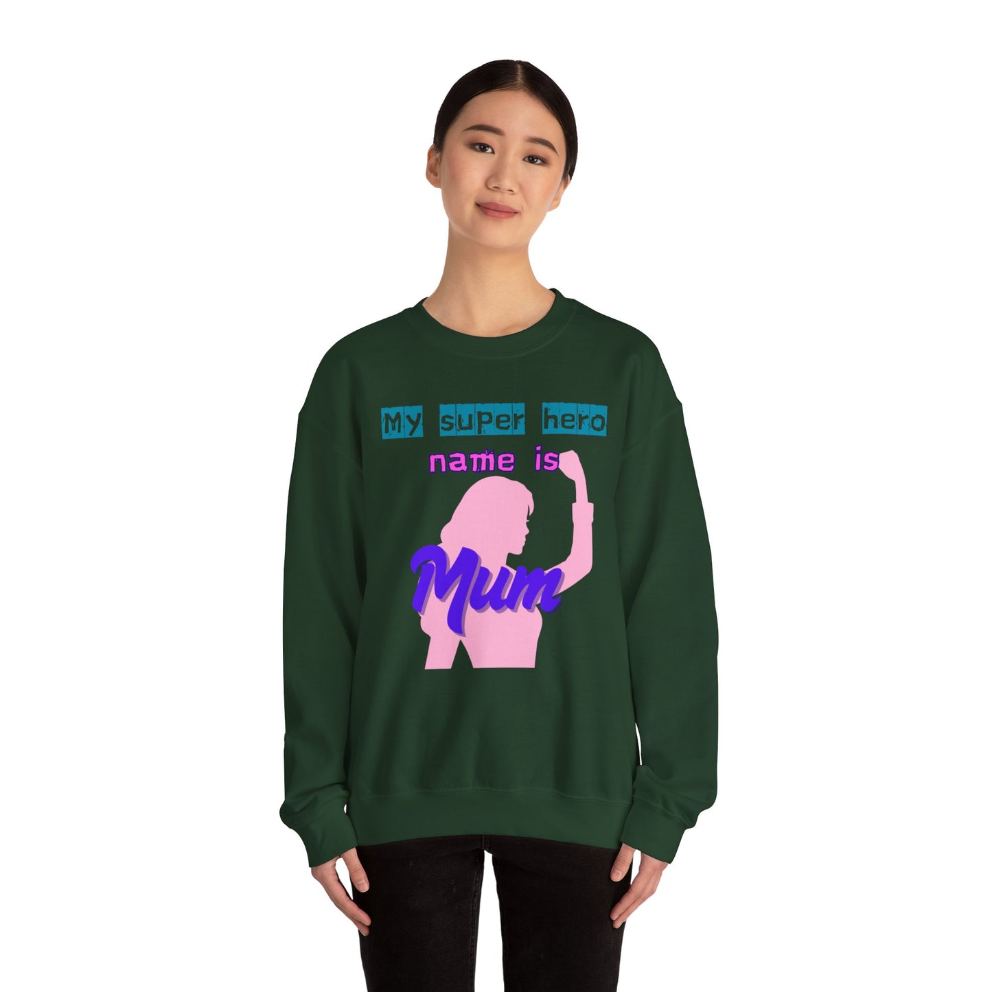 My Super Hero Mum Crewneck Sweatshirt - Ideal Gift for Mother's Day