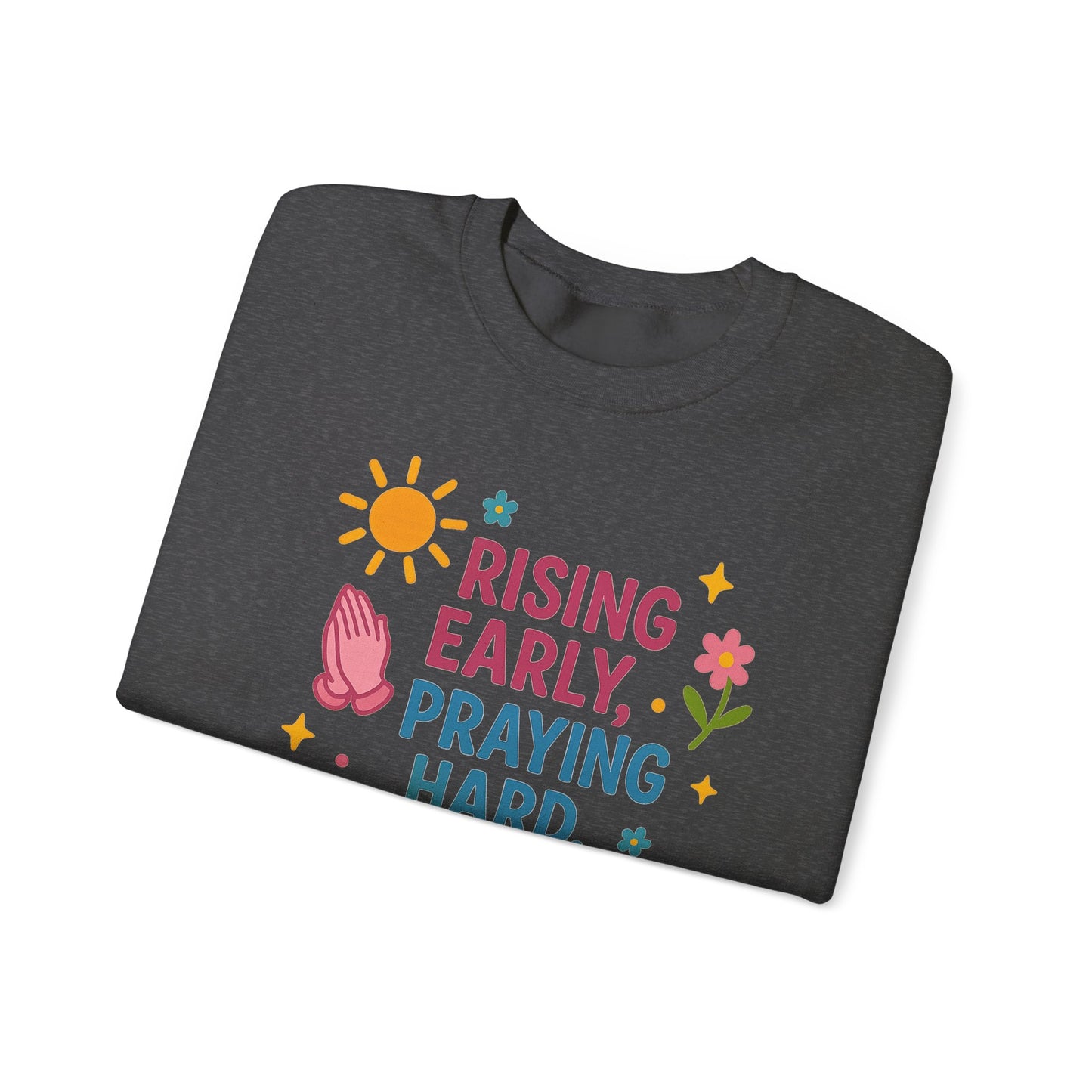 Risen & Slayin' Sweatshirt - Cozy Spiritual Gift for Her, Motivational Crewneck, Daily Inspiration Apparel, Church Outfit, Cute Casual Wear