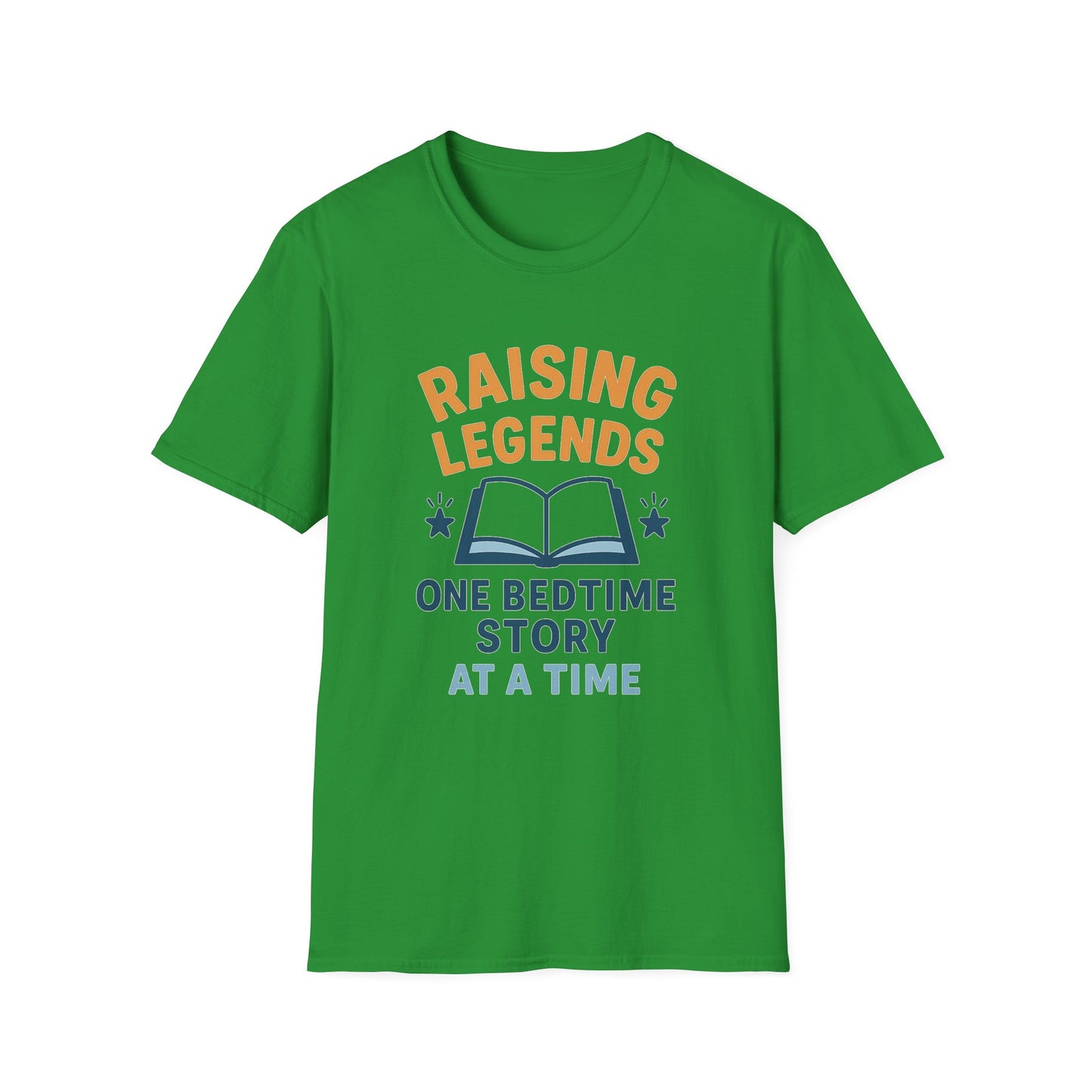 Raising Legends Bedtime Story T-Shirt, Unisex Softstyle Tee for Parents, Gift for Baby Showers, Kids' Birthdays, Cozy Casual Wear
