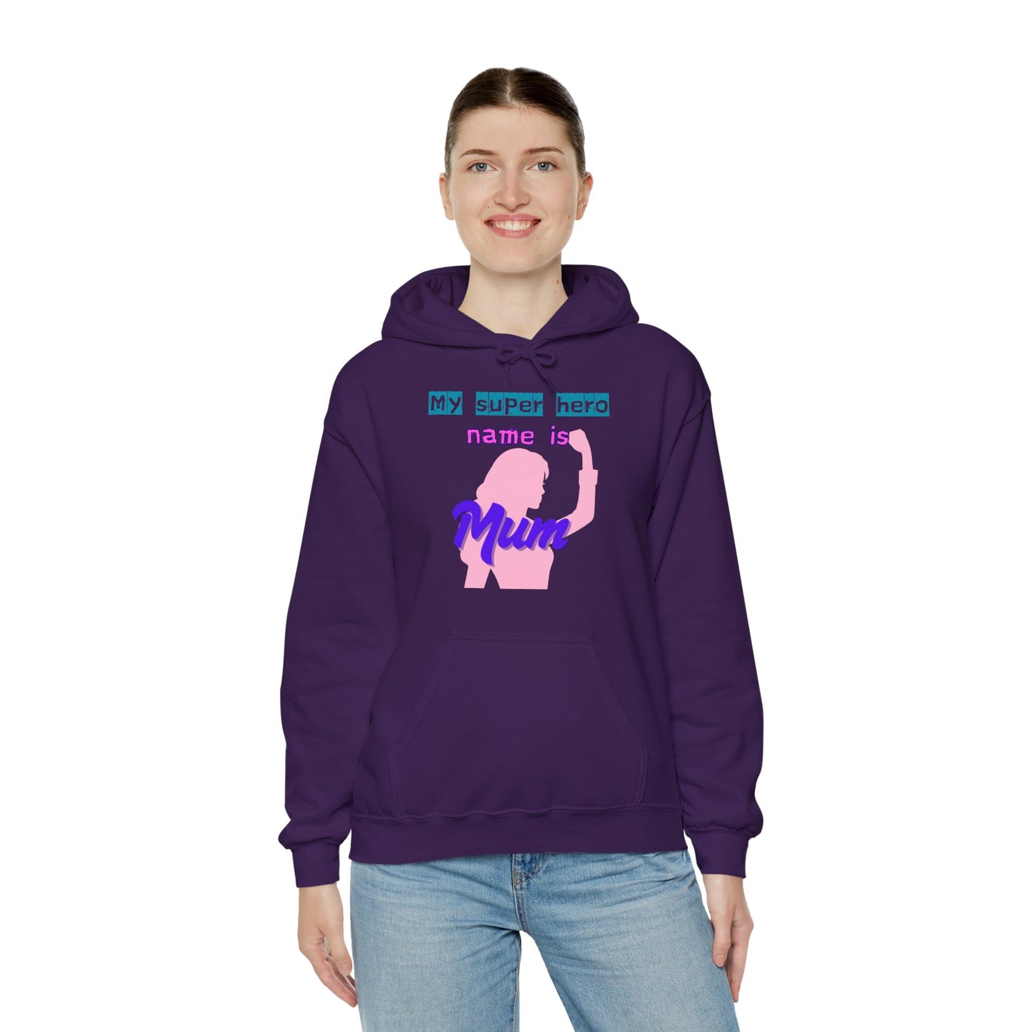 My Superhero is Mum Hoodie -Print on Front only