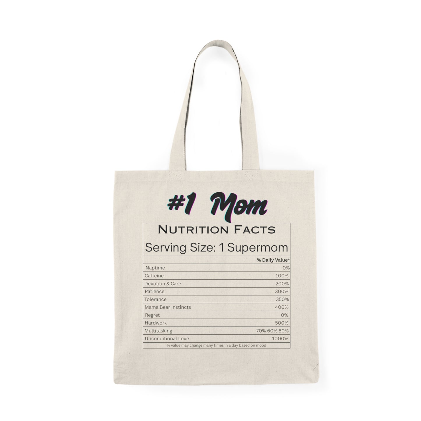 #1 Mom Nutrition Facts Tote Bag - Perfect Gift for Mother's Day & Everyday Use