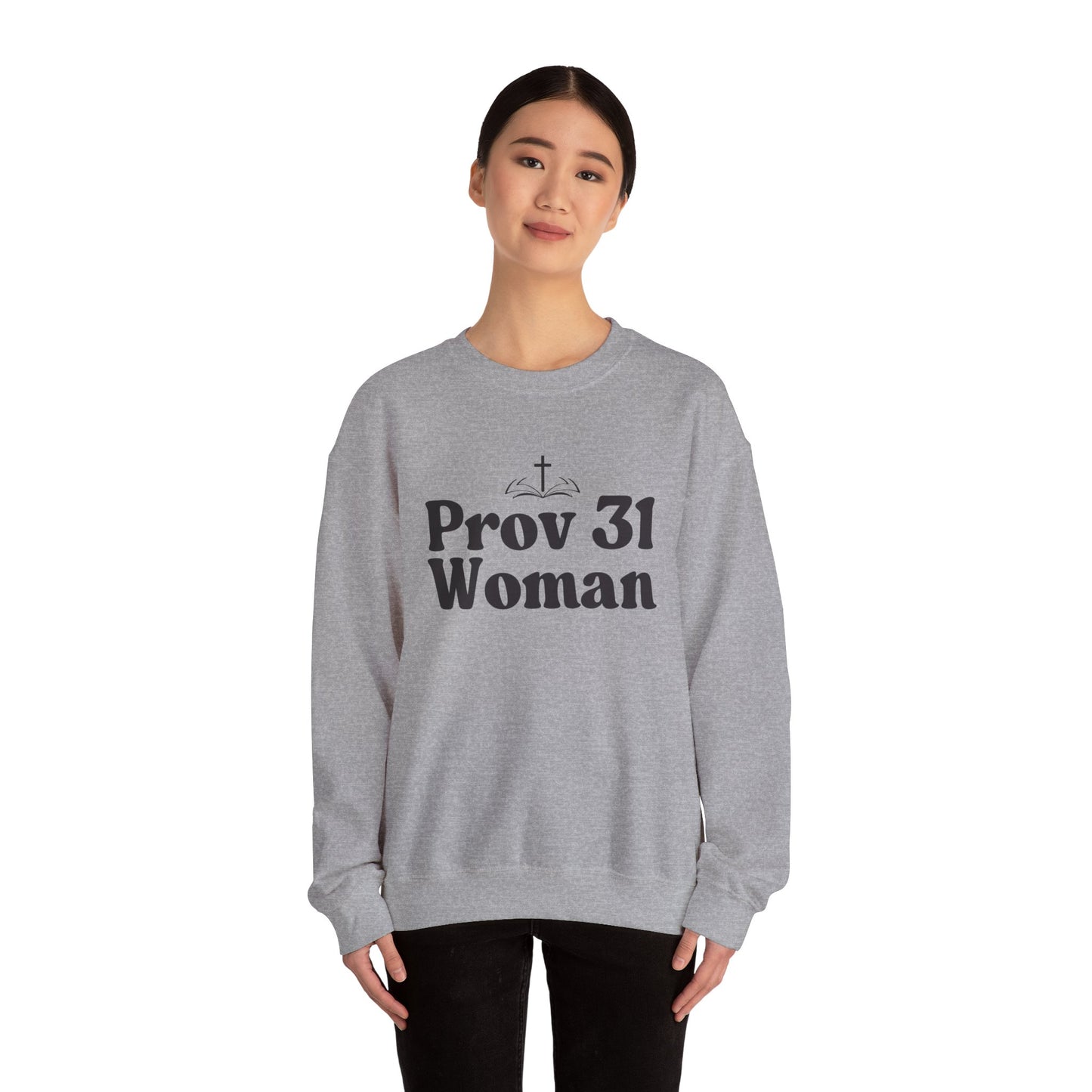 Faith-Inspired Unisex Crewneck Sweatshirt, Prov 31 Woman Gift, Cozy Apparel, Christian Fashion, Spirituality, Everyday Wear