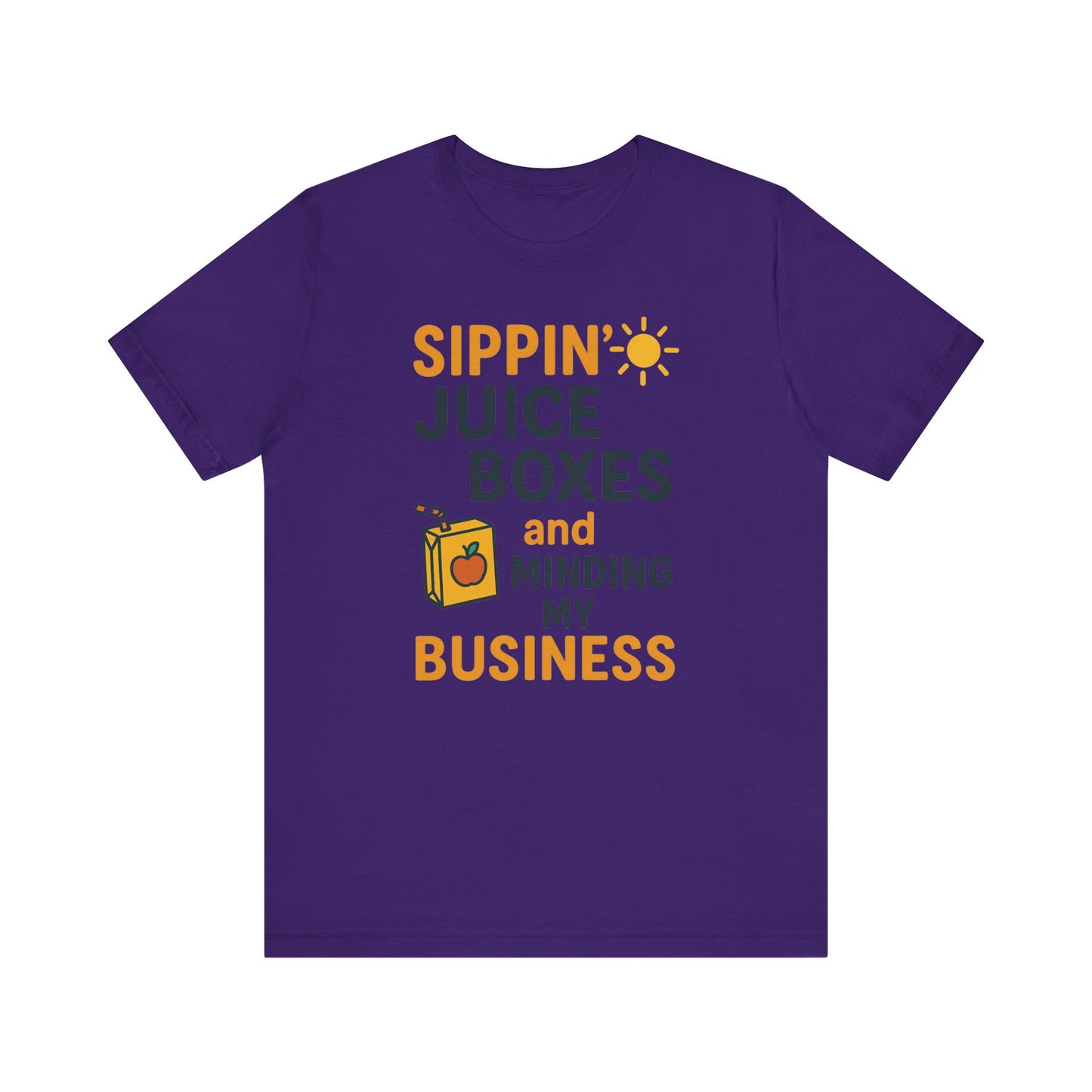 Sippin' Juice Boxes Graphic Tee, Fun Summer Shirt, Cute Gift for Kids, Playful Family Outing Top, Refreshing Summer Attire