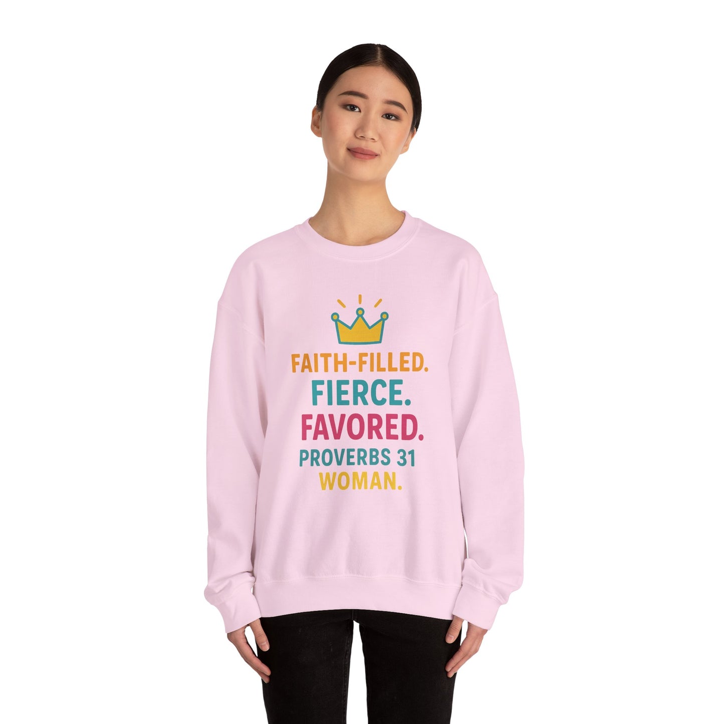Faith-Filled Proverbs 31 Woman Sweatshirt, Inspirational Crewneck, Motivational Apparel, Christian Gift, Faith-Based Clothing