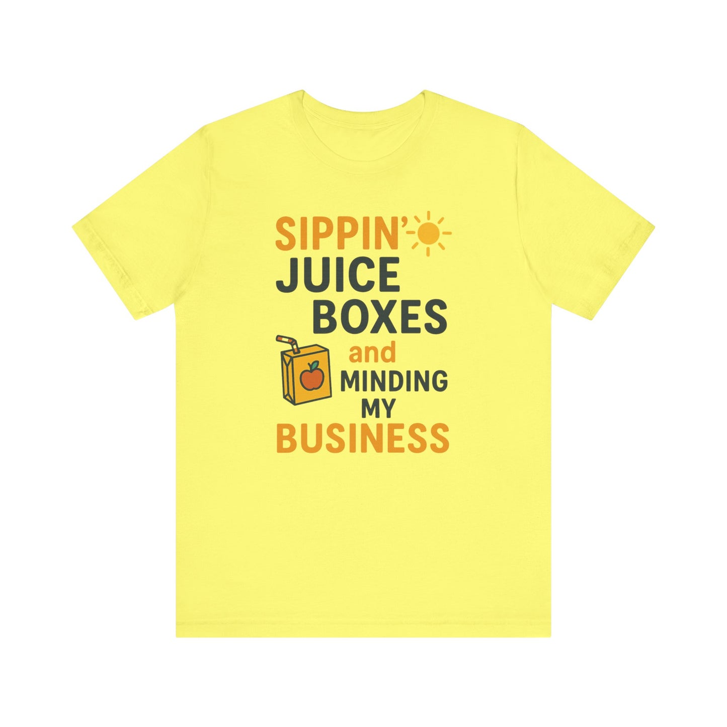 Sippin' Juice Boxes Graphic Tee, Fun Summer Shirt, Cute Gift for Kids, Playful Family Outing Top, Refreshing Summer Attire
