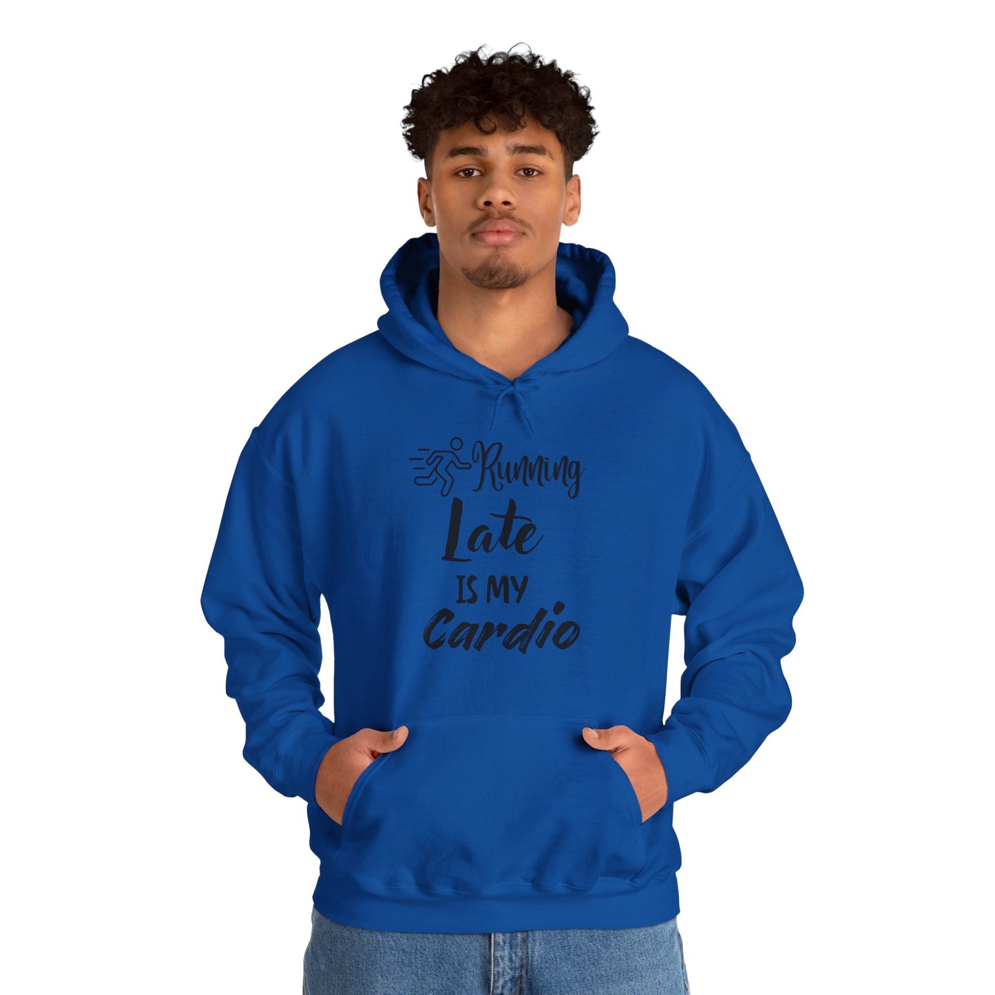 Running Late is My Cardio Hoodie - Unisex Heavy Blend Sweatshirt for Fitness Lovers