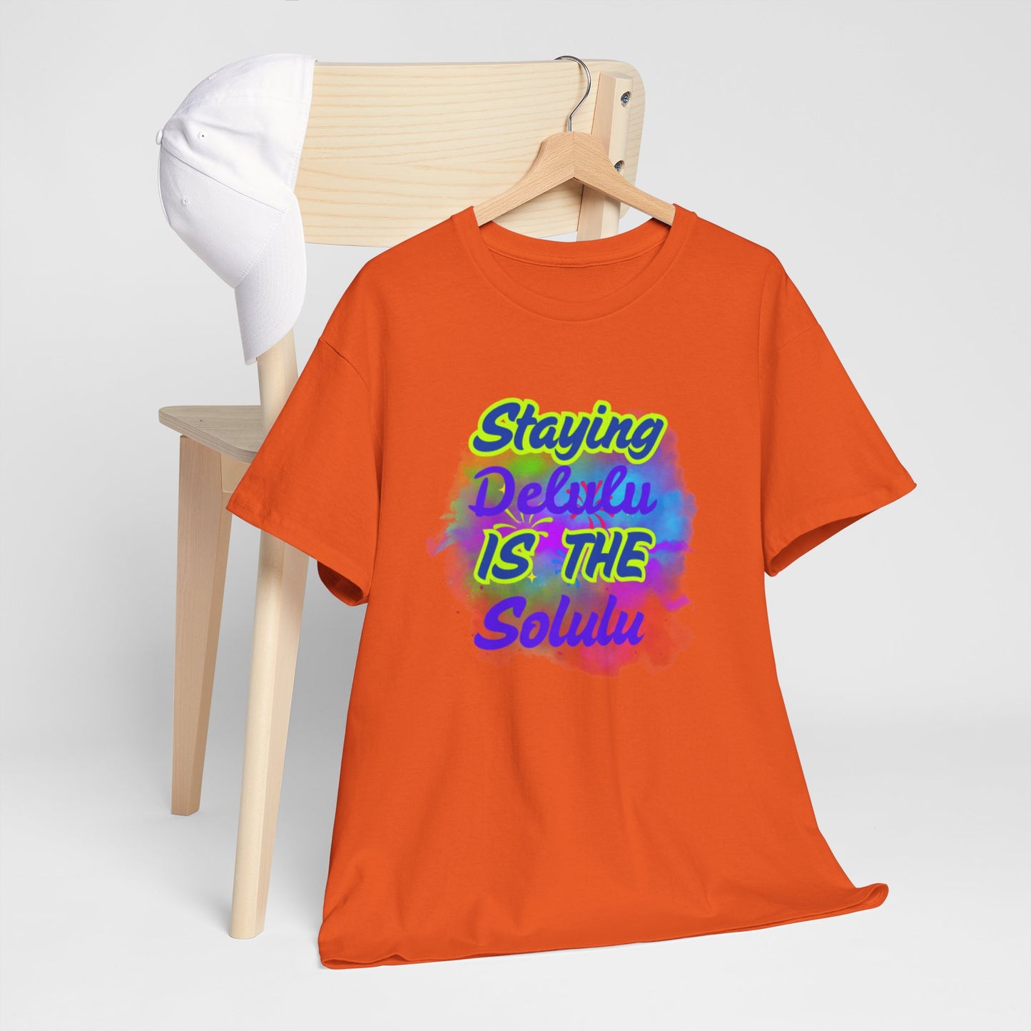 Colorful Staying Delulu Unisex Heavy Cotton Tee - Fun and Relaxed Vibe