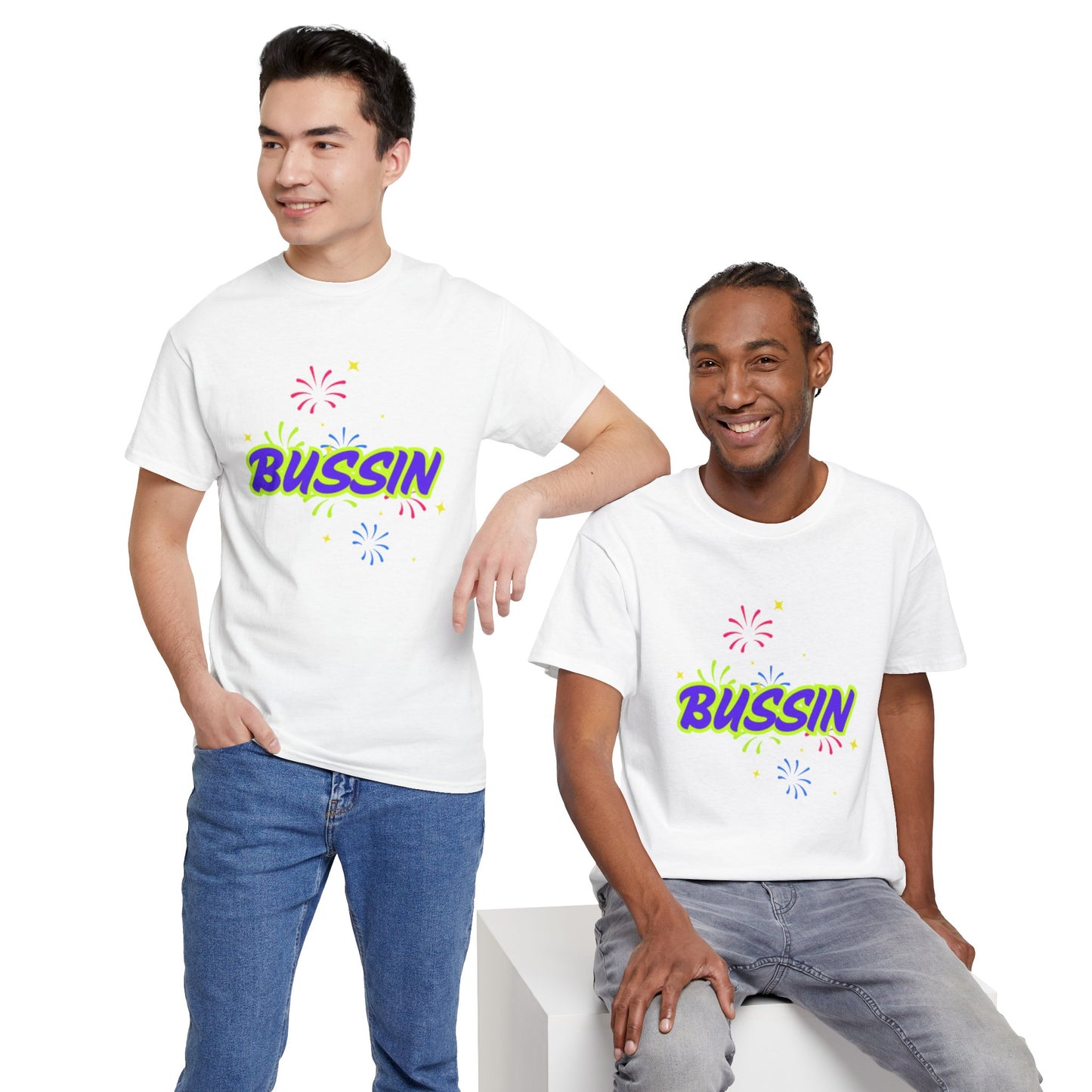 Bussin' Unisex Heavy Cotton Tee - Fun Graphic Shirt for Casual Wear