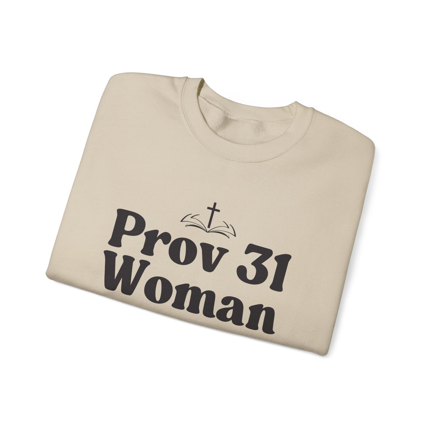Faith-Inspired Unisex Crewneck Sweatshirt, Prov 31 Woman Gift, Cozy Apparel, Christian Fashion, Spirituality, Everyday Wear