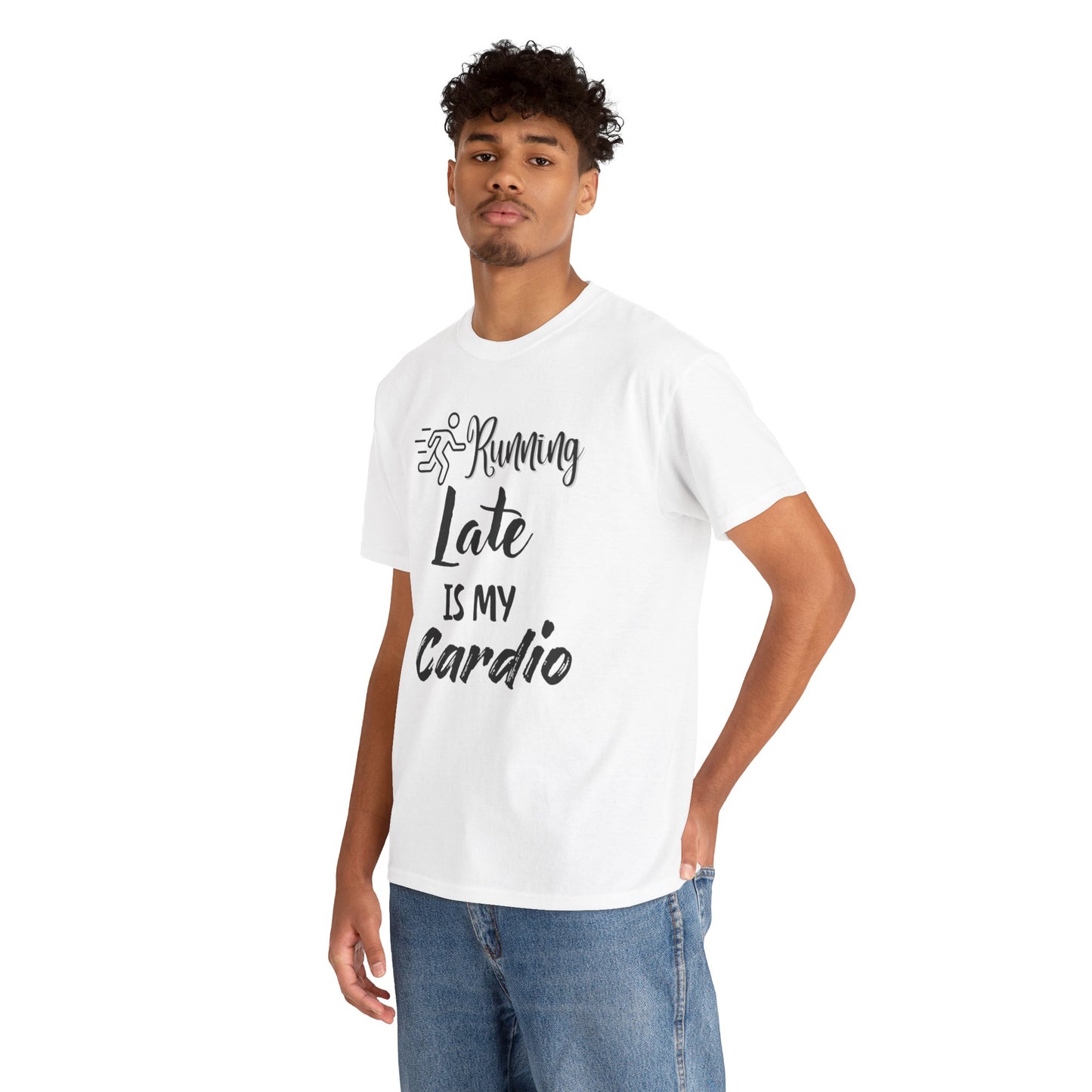Running Late Is My Cardio Unisex Heavy Cotton Tee -Men