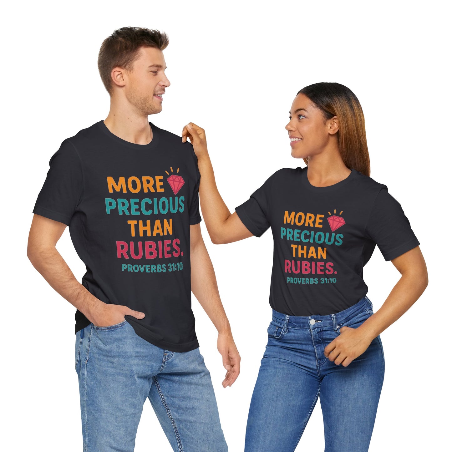 More Precious Than Rubies Tee, Inspirational T-Shirt, Faith-Based Clothing, Christian Gift, Bible Verse Apparel