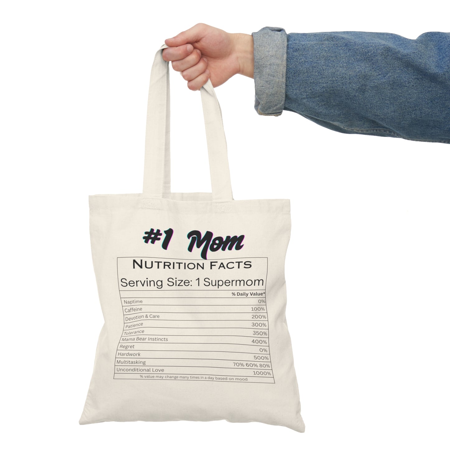 #1 Mom Nutrition Facts Tote Bag - Perfect Gift for Mother's Day & Everyday Use