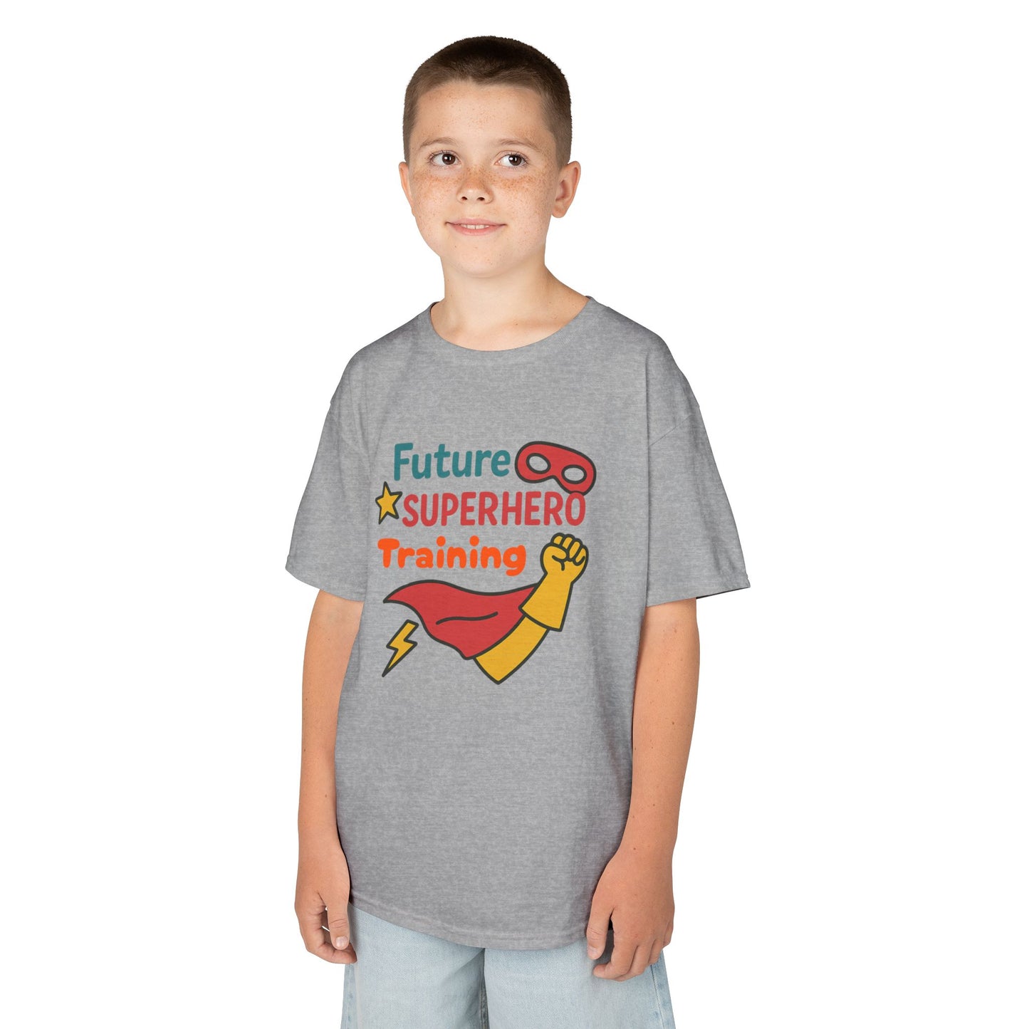 Future Superhero Kids Tee, Youth Graphic T-Shirt, Training Shirt for Kids, Fun Birthday Gift, Playful Party Outfit