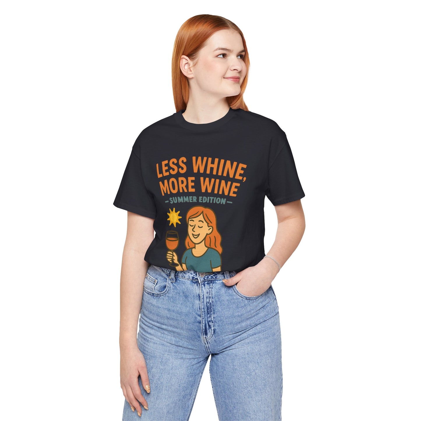 Less Whine, More Wine Tee | Fun Unisex Summer Shirt, Vintage Wine Lover Gift, Relaxed Fit Graphic Tee, Casual Wear, Party Outfit