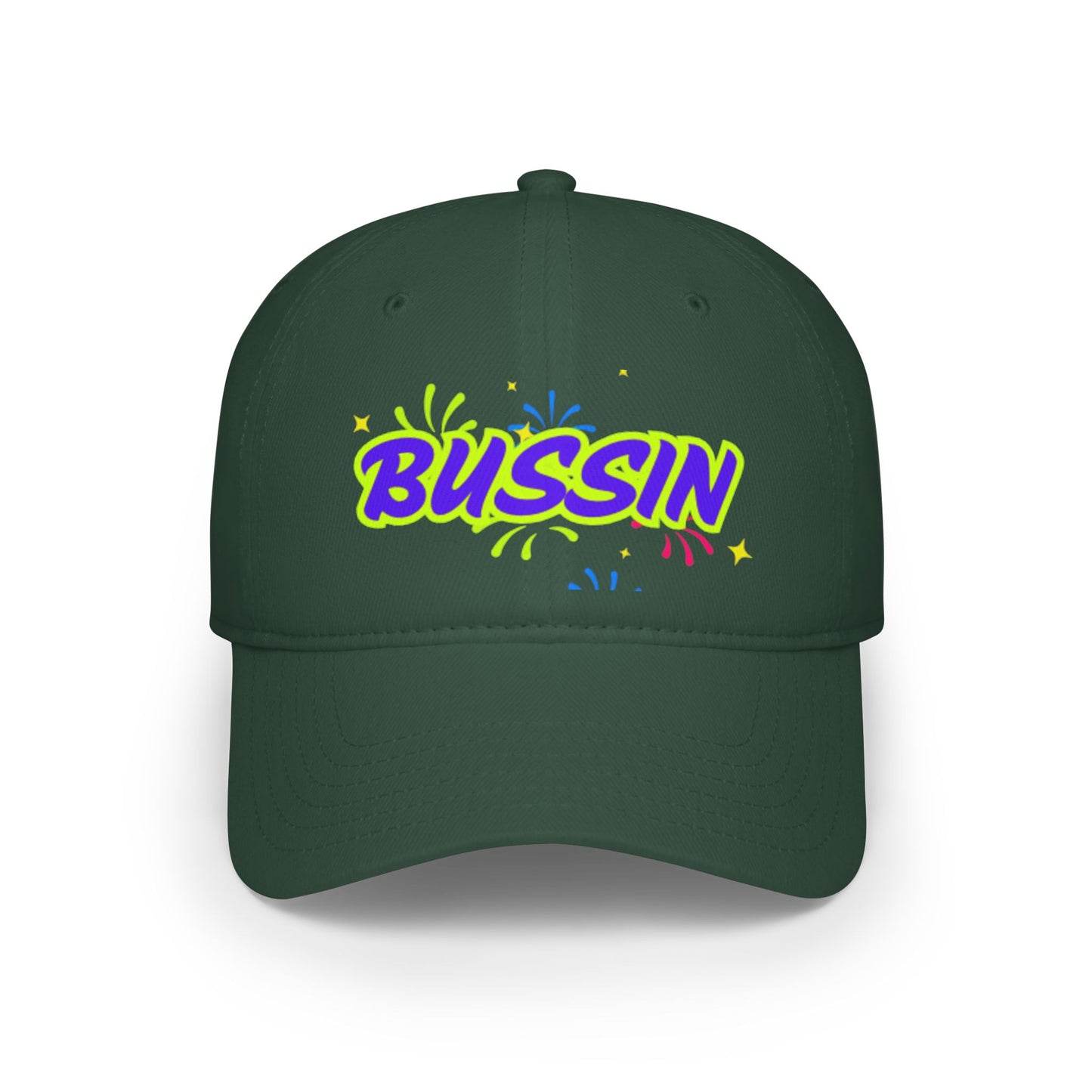 Bussin Low Profile Baseball Cap - Fun Red Cap for Casual Outings & Celebrations